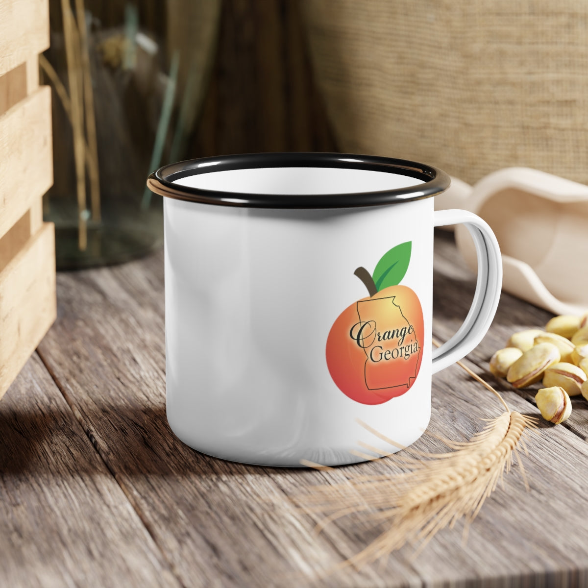 Orange Georgia Enamel Camp Cup