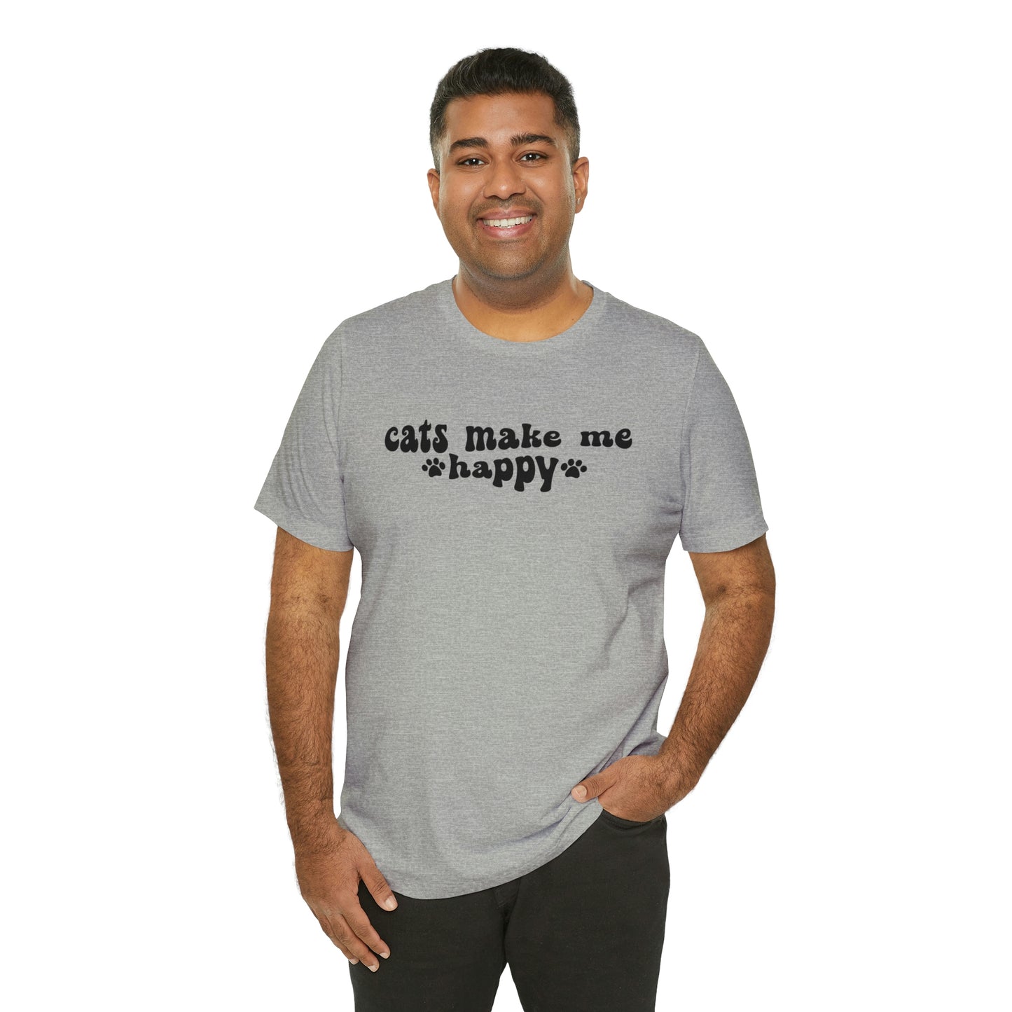 Cats Make Me Happy Short Sleeve T-shirt