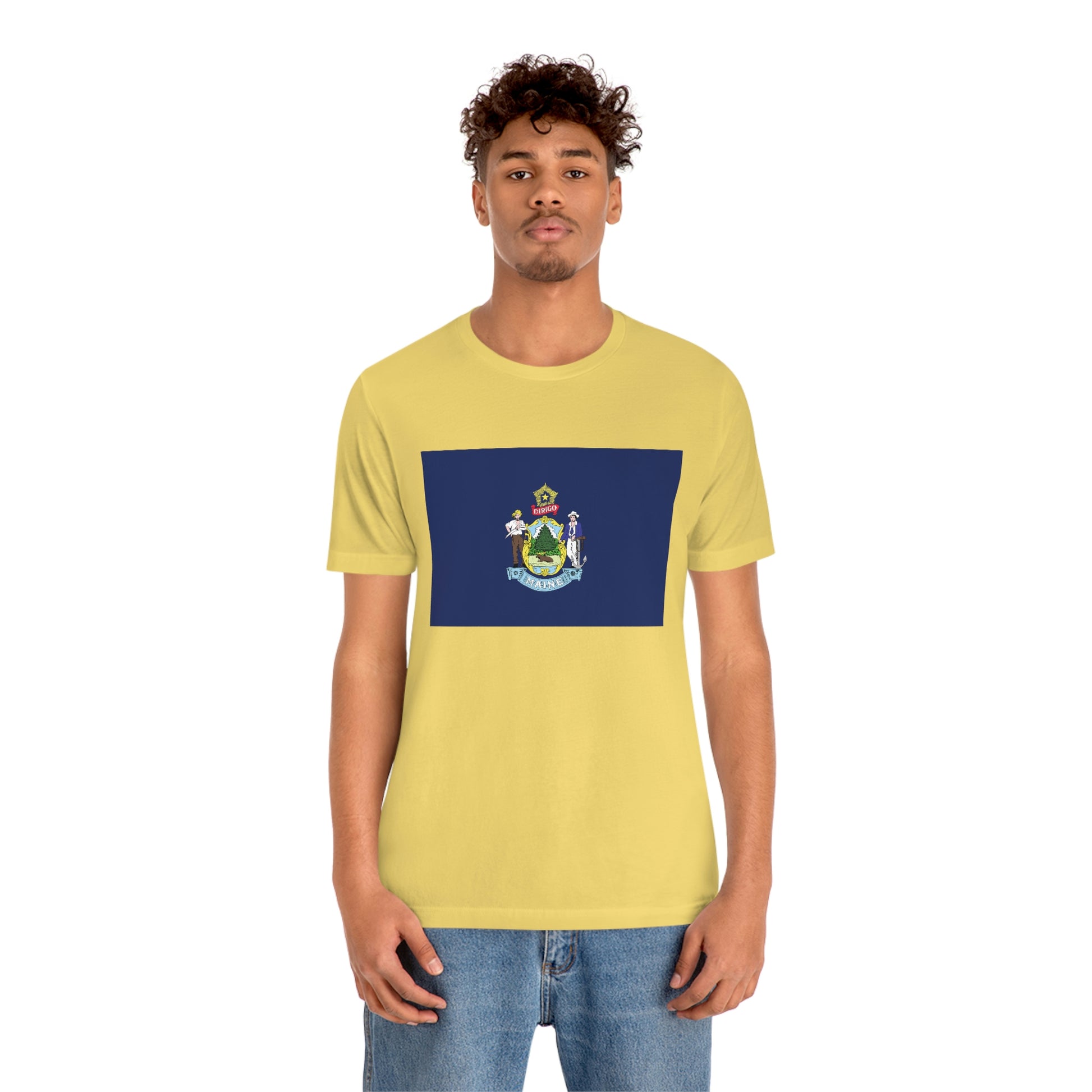 Maine Flag Unisex Jersey Short Sleeve Tee Tshirt T-shirt