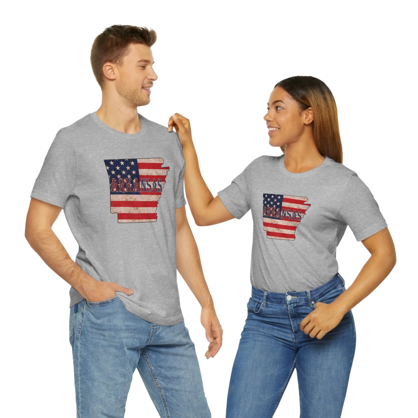 Arkansas AR US Flag Unisex Jersey Short Sleeve Tee Tshirt T-shirt