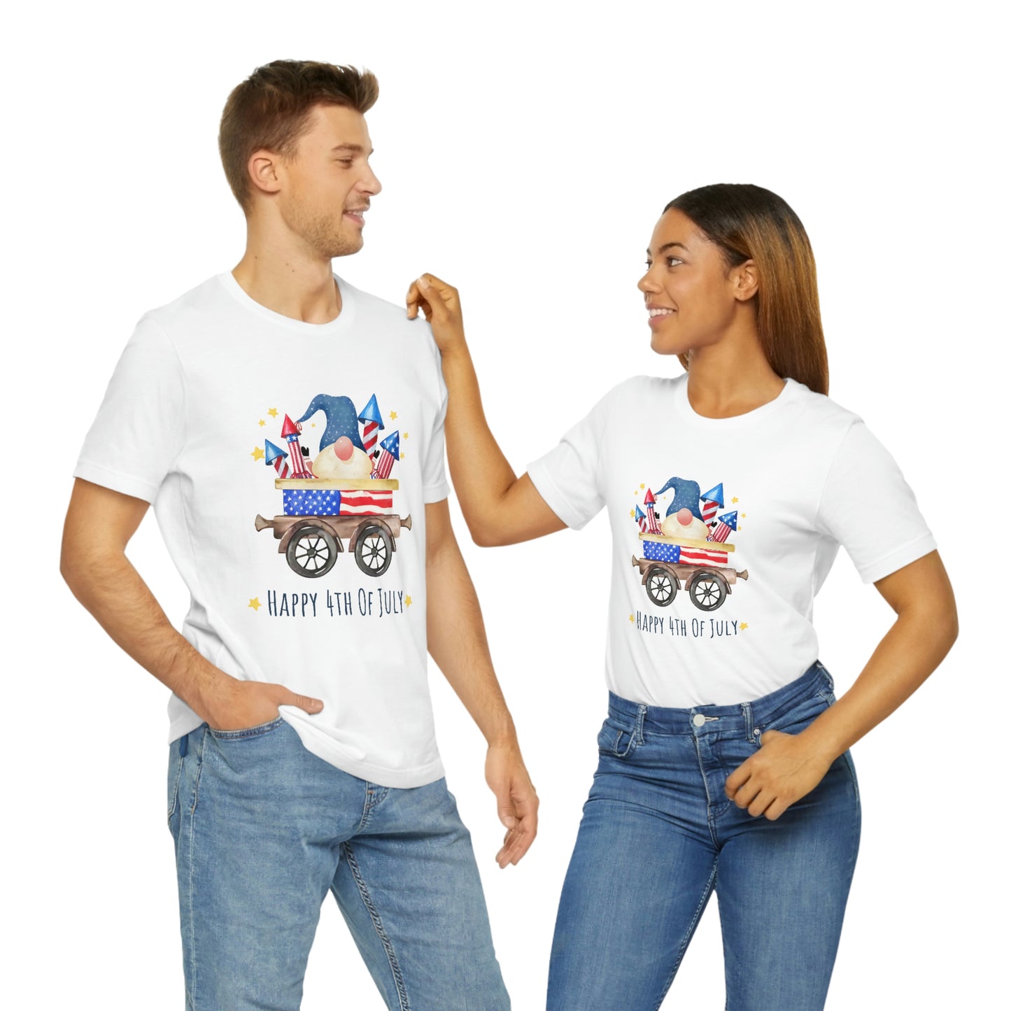 Gnomes Independence Day Happy 4th of July Unisex Jersey Short Sleeve Tee