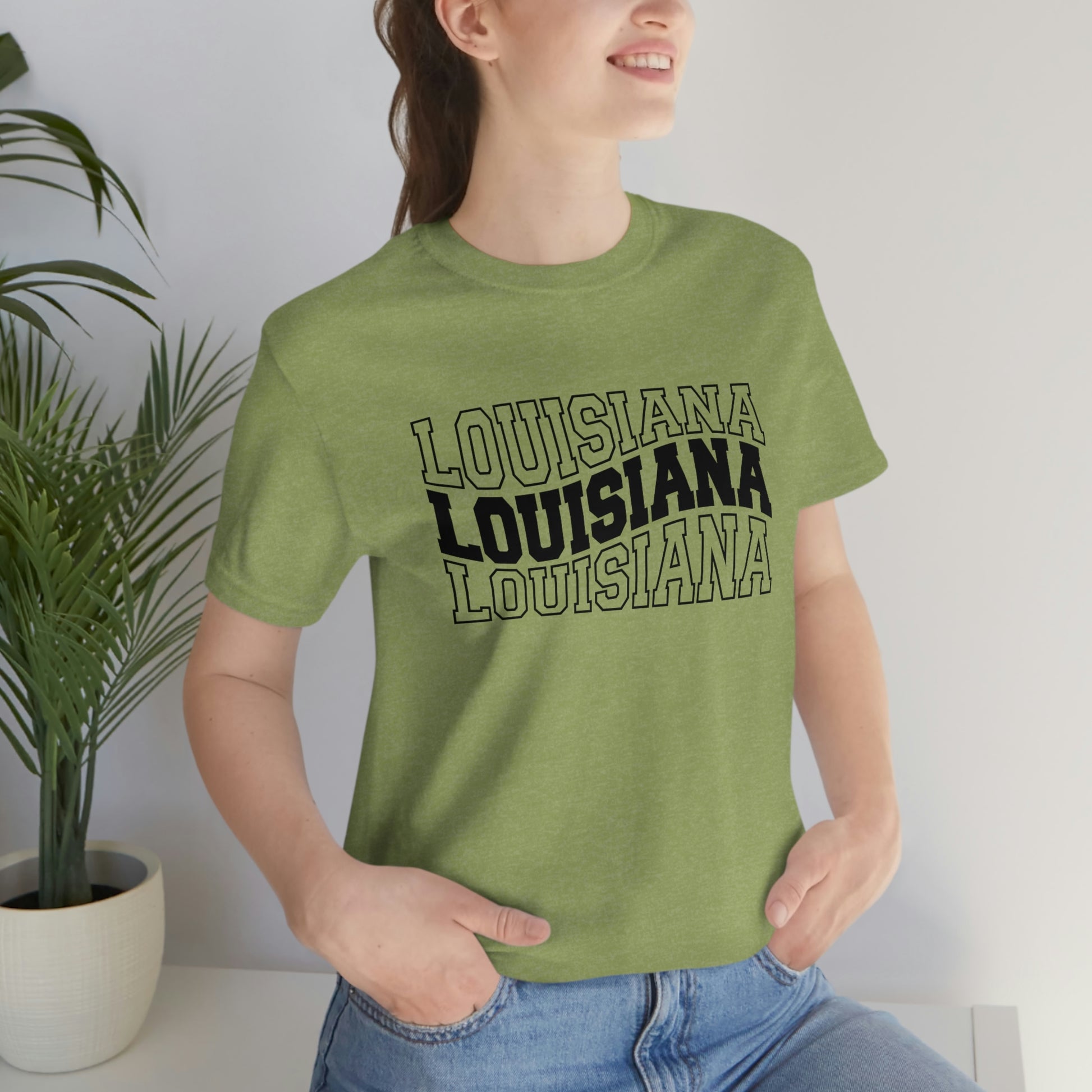 Louisiana Varsity Letters Triple Wavy Short Sleeve T-shirt