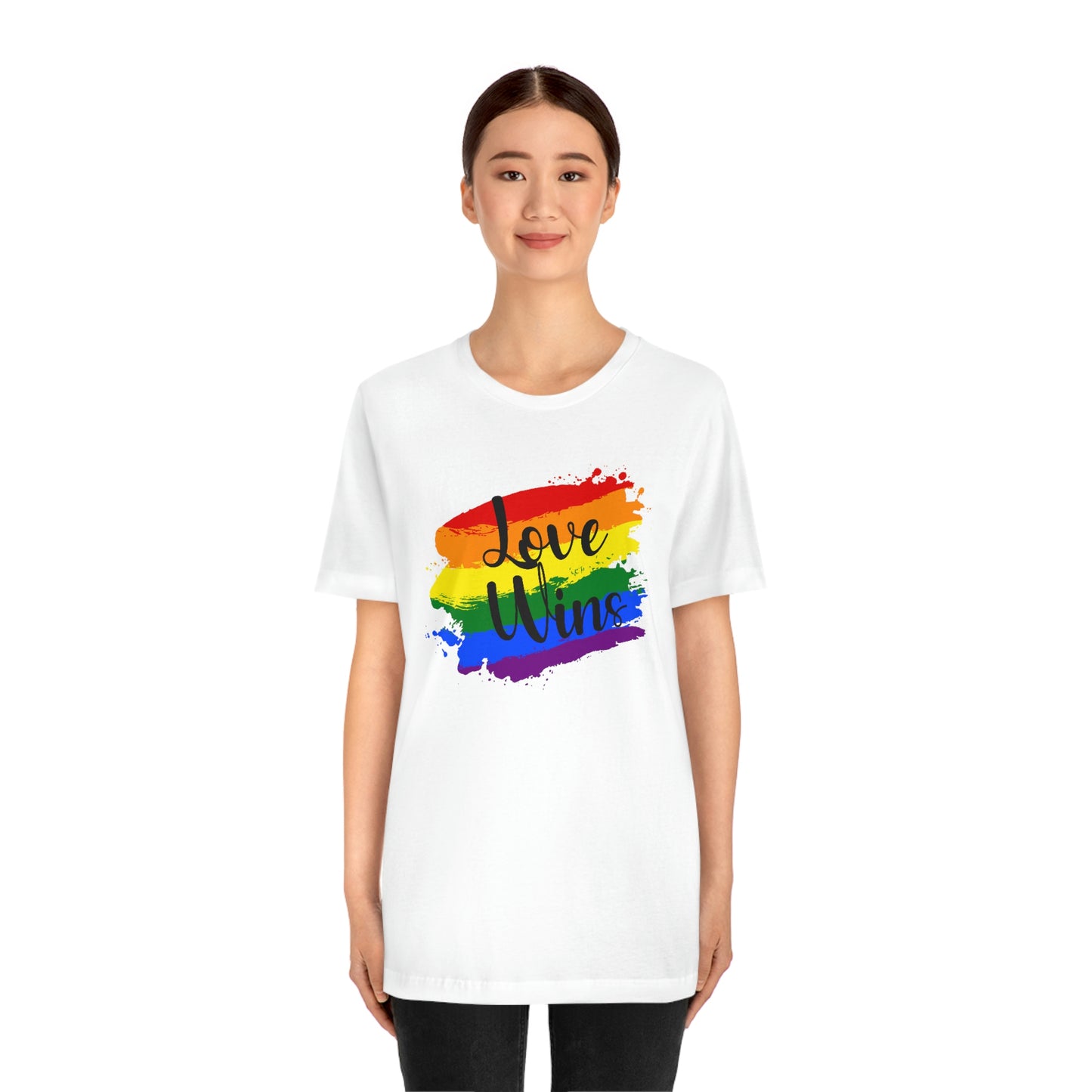 Love Wins LGBTQIA Print Unisex Jersey Short Sleeve Tee
