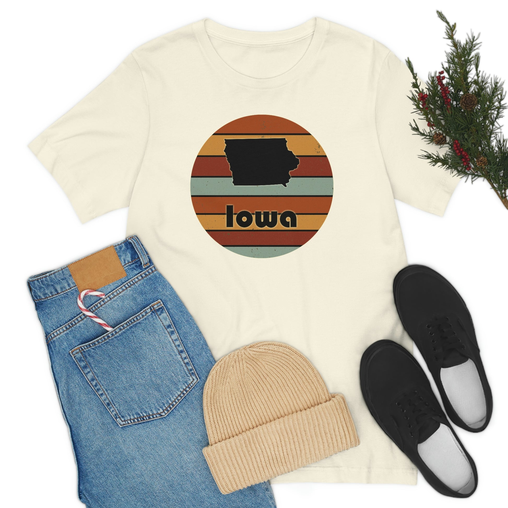 Iowa Retro Sunset Short Sleeve T-shirt