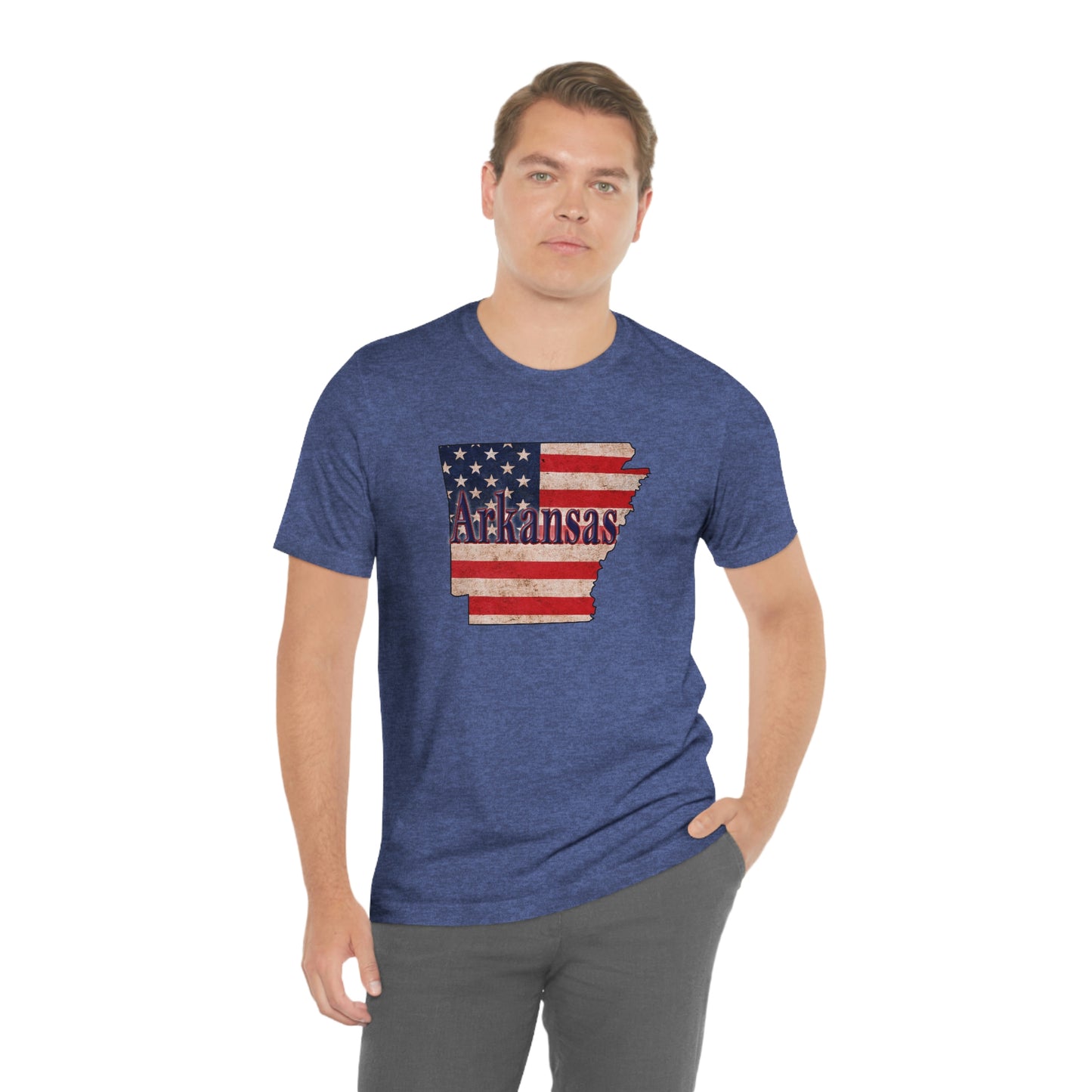 Arkansas US Flag Unisex Jersey Short Sleeve Tee Tshirt T-shirt