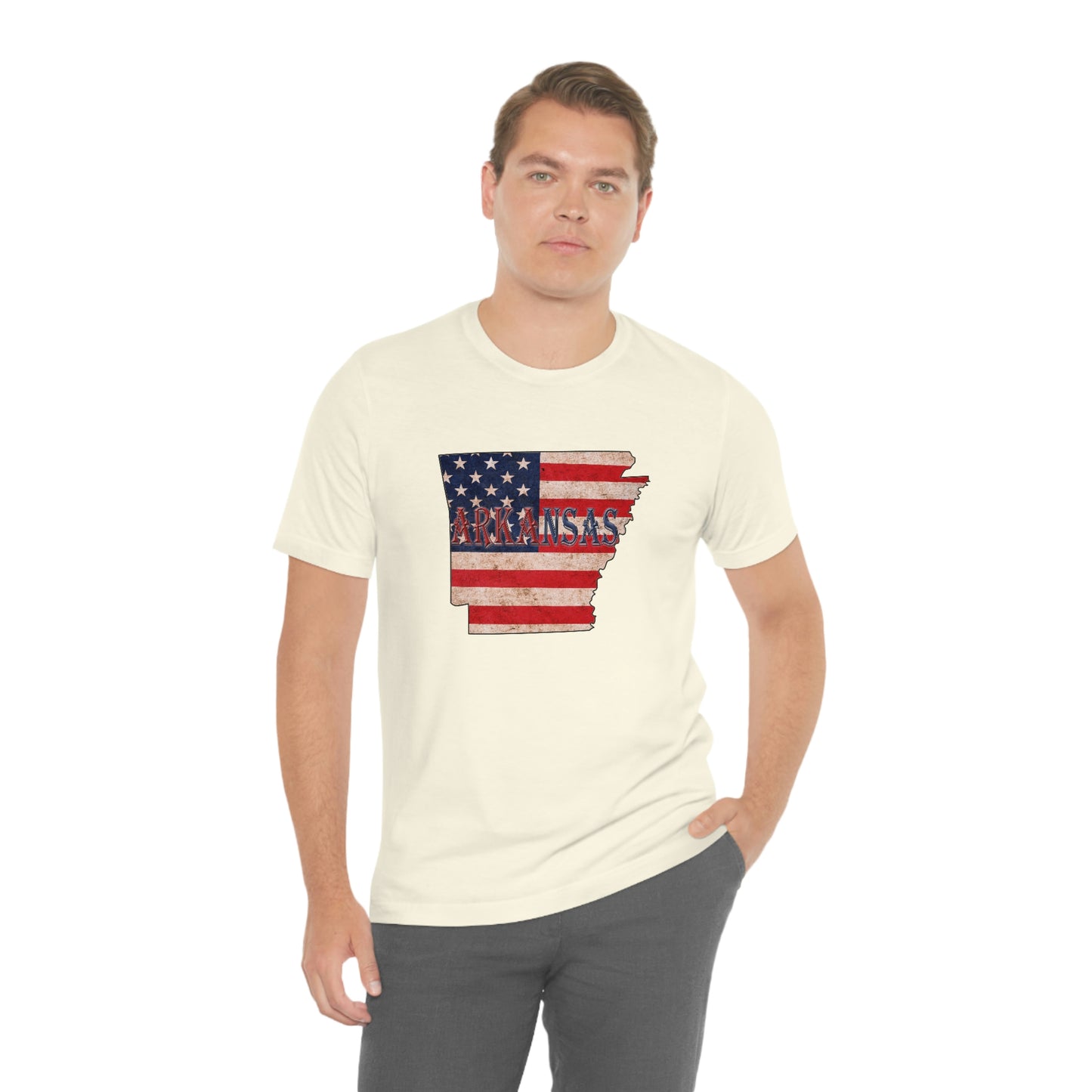 Arkansas AR US Flag Unisex Jersey Short Sleeve Tee Tshirt T-shirt