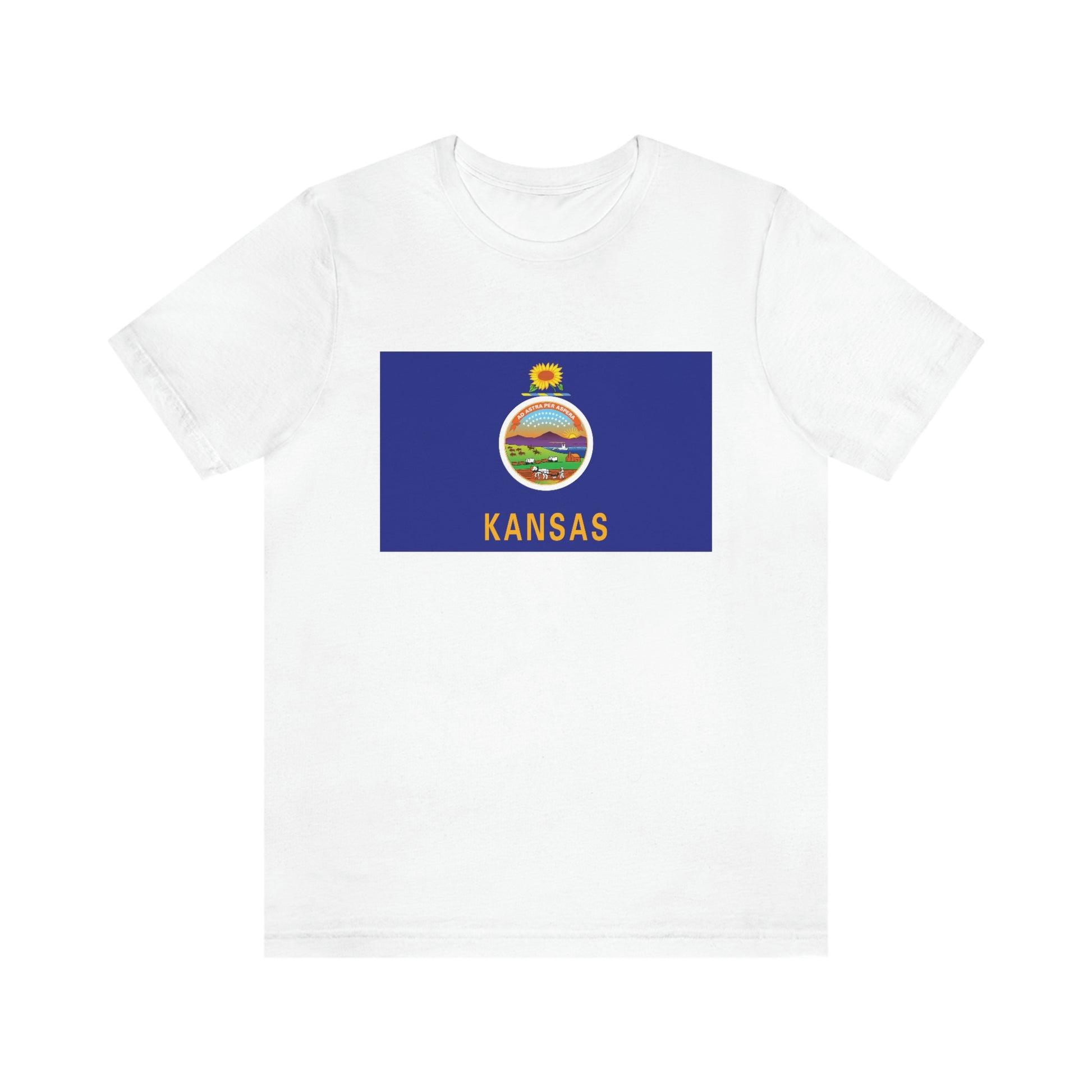 Kansas Flag Unisex Jersey Short Sleeve Tee Tshirt T-shirt