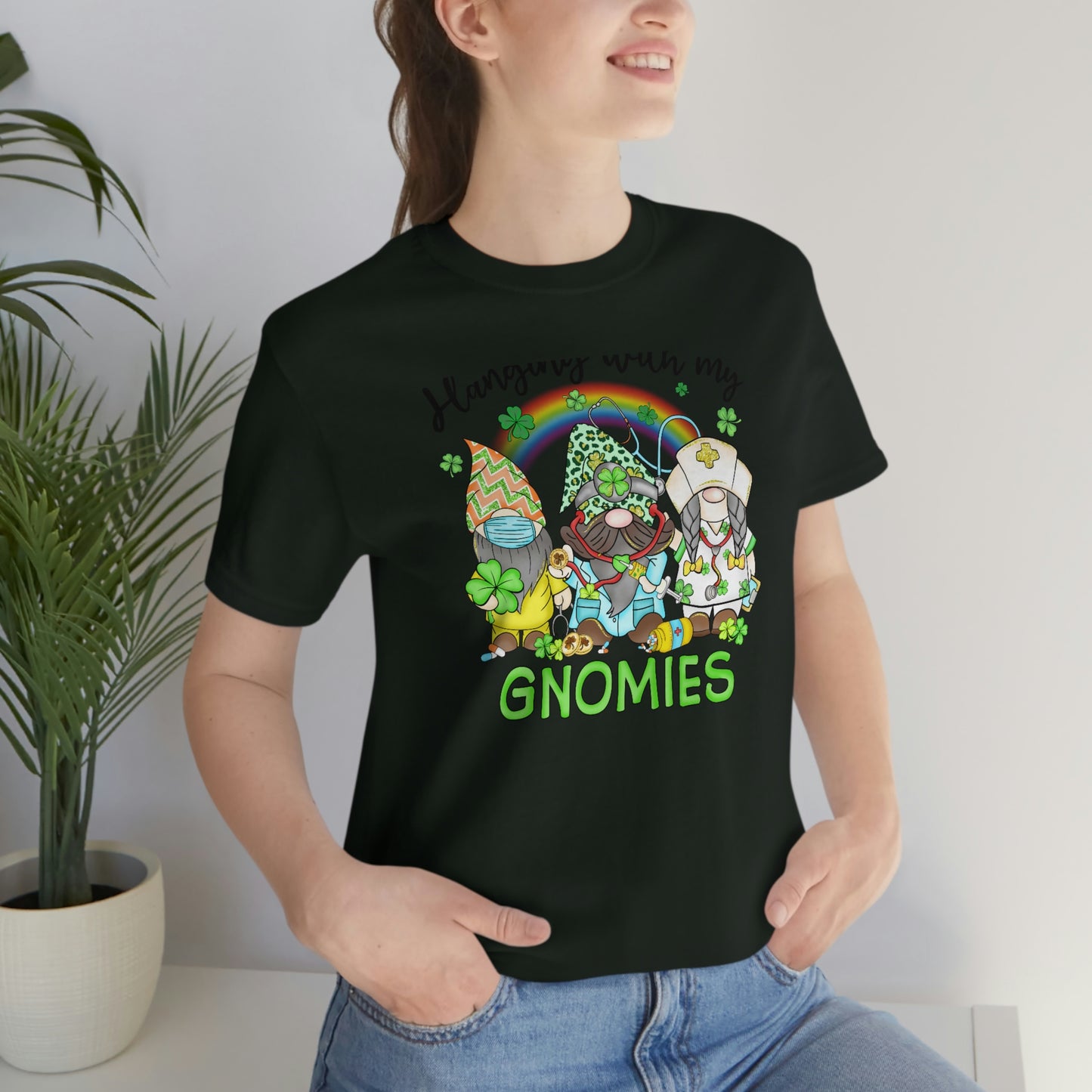 Hanging With My Gnomies St. Patrick's Day Unisex Jersey Short Sleeve Tee
