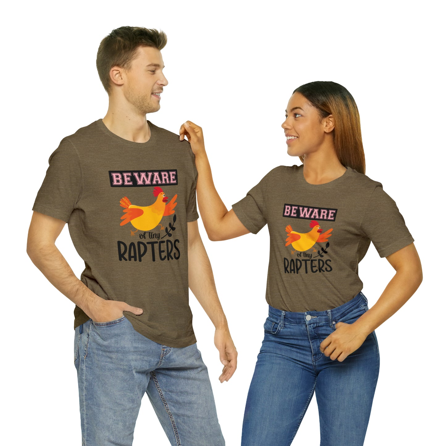 Beware of Tiny Raptors Short Sleeve Chicken T-shirt