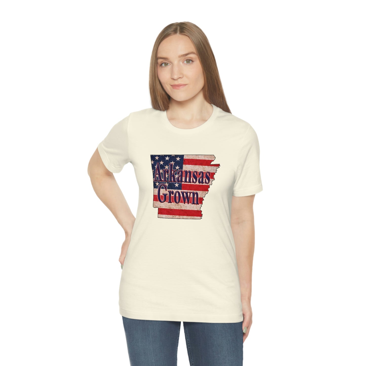 Arkansas Grown US Flag Unisex Jersey Short Sleeve Tee Tshirt T-shirt