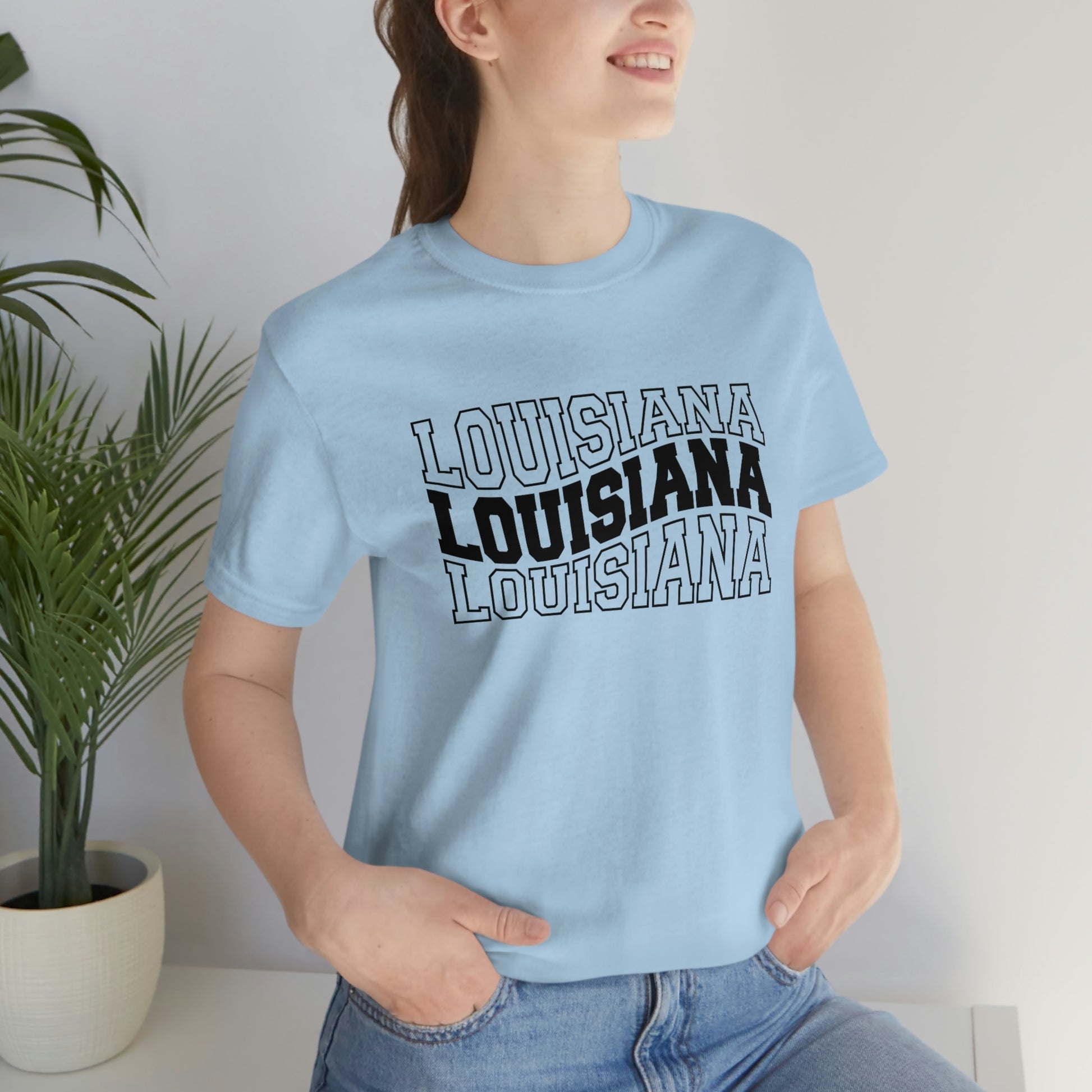 Louisiana Varsity Letters Triple Wavy Short Sleeve T-shirt