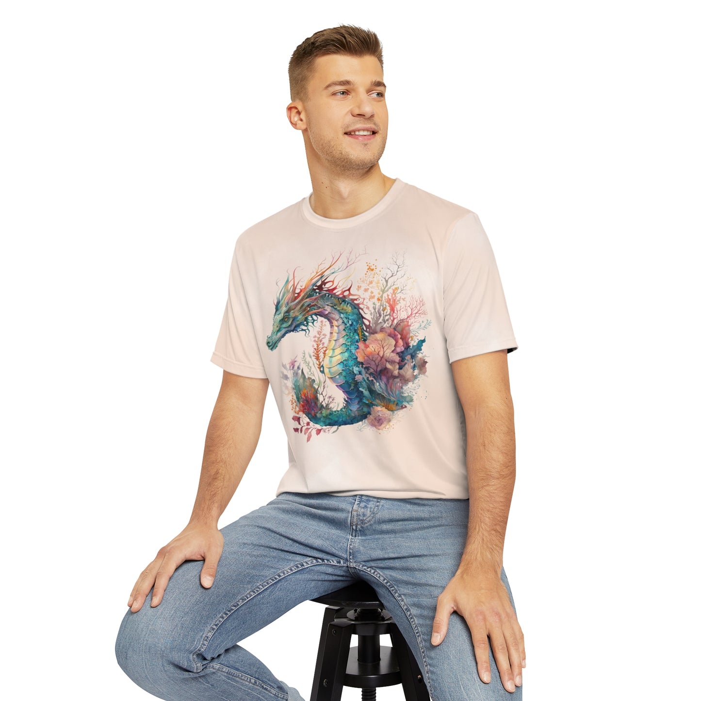 Dragon on Watercolor Background T-shirt