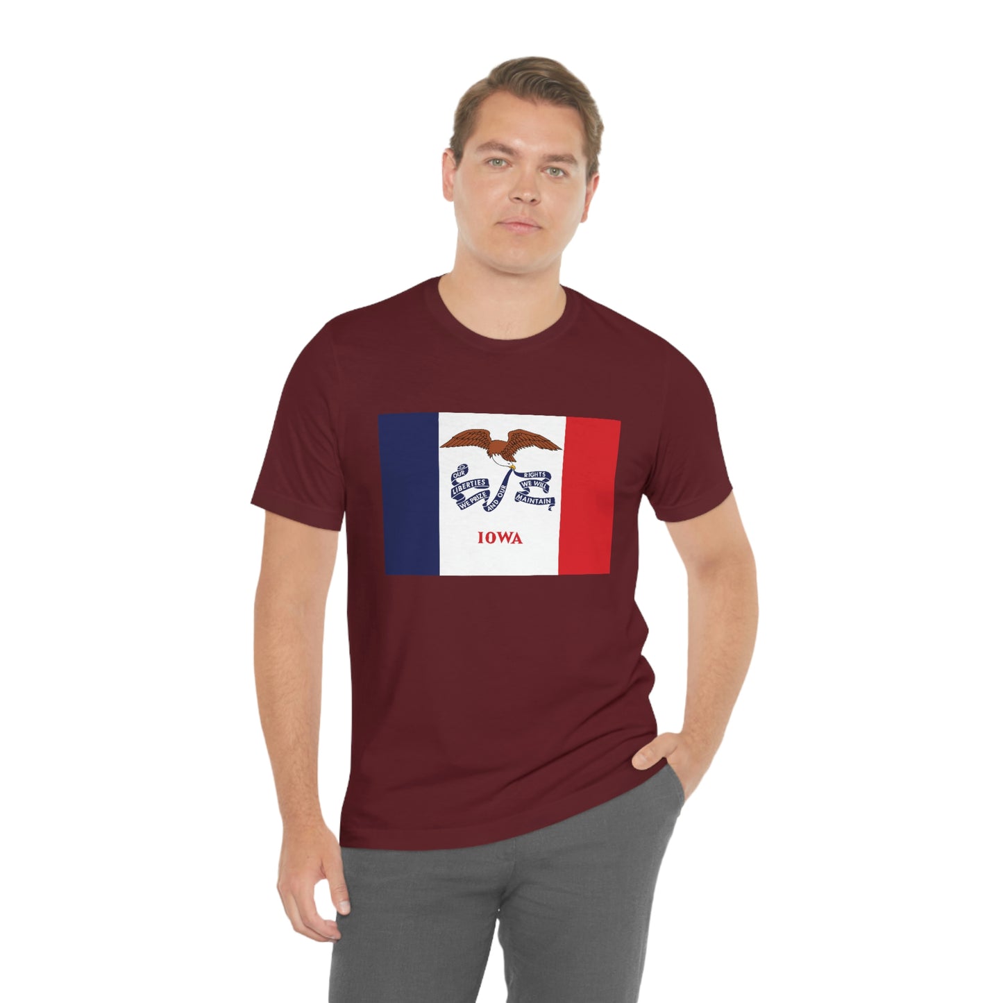 Iowa Flag Unisex Jersey Short Sleeve Tee Tshirt T-shirt