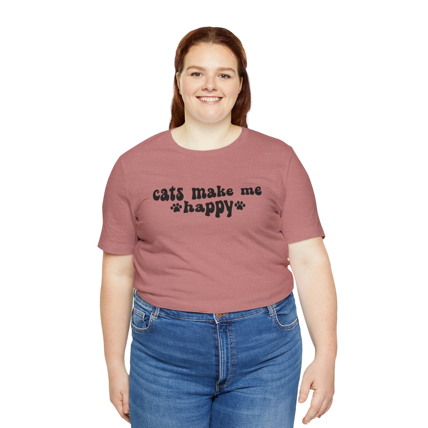 Cats Make Me Happy Short Sleeve T-shirt
