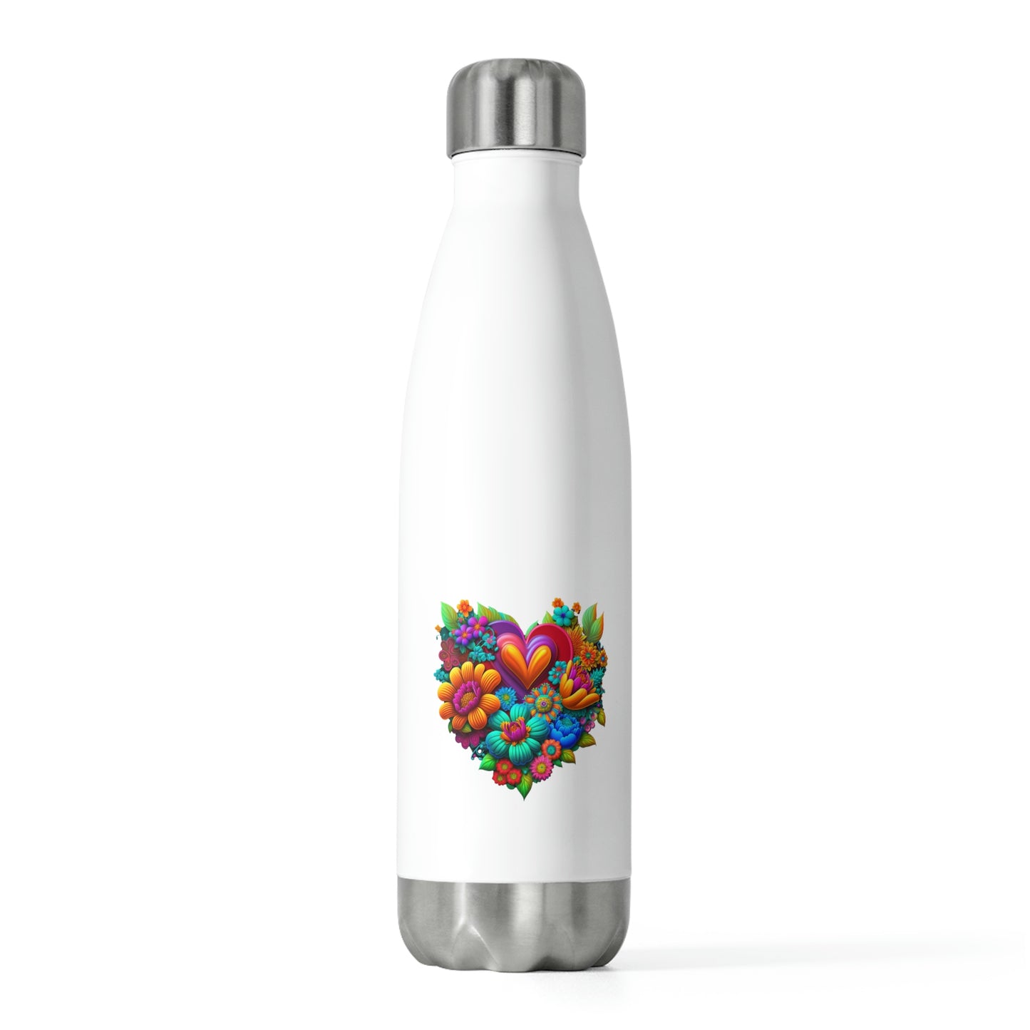 Bright Flowered Heart Valentine 20oz Insulated Bottle