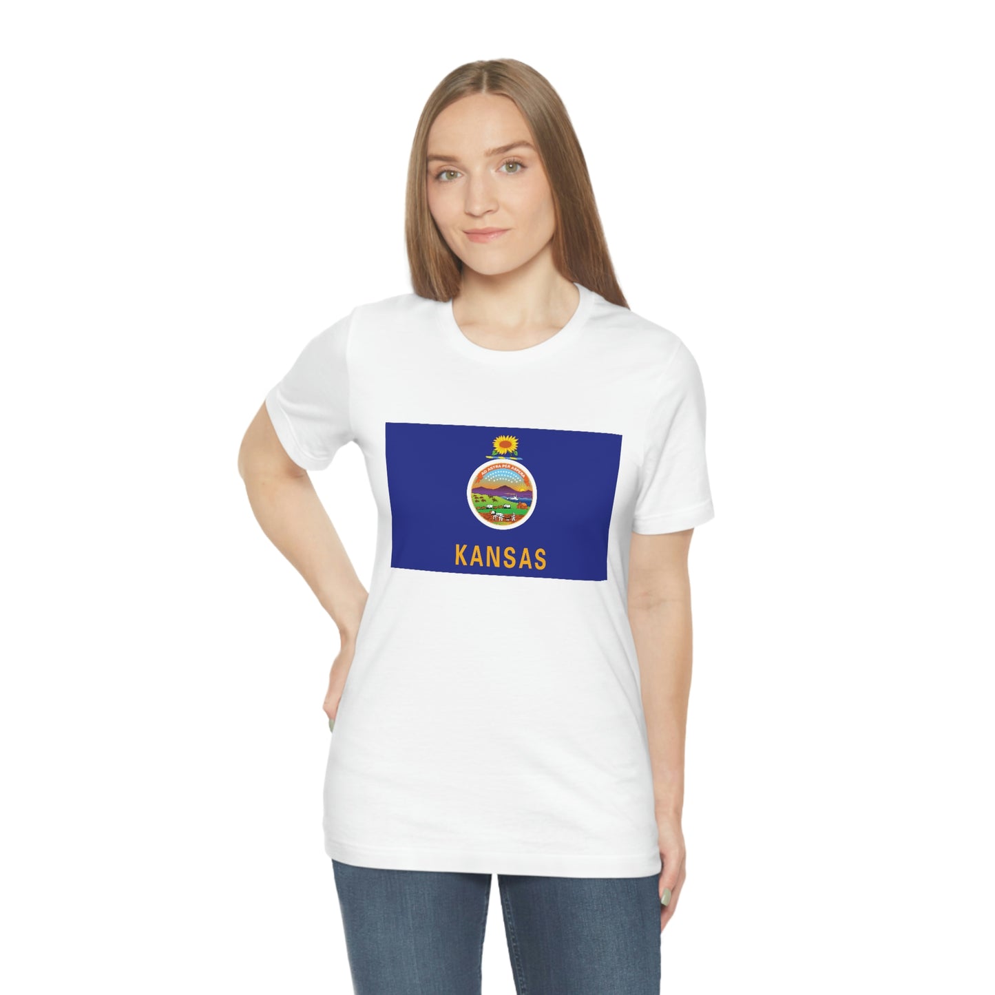 Kansas Flag Unisex Jersey Short Sleeve Tee Tshirt T-shirt