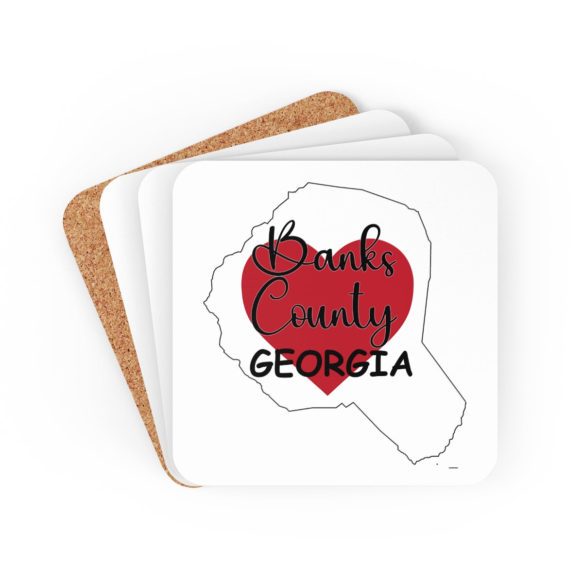 Banks County Georgia Corkwood Coaster Set