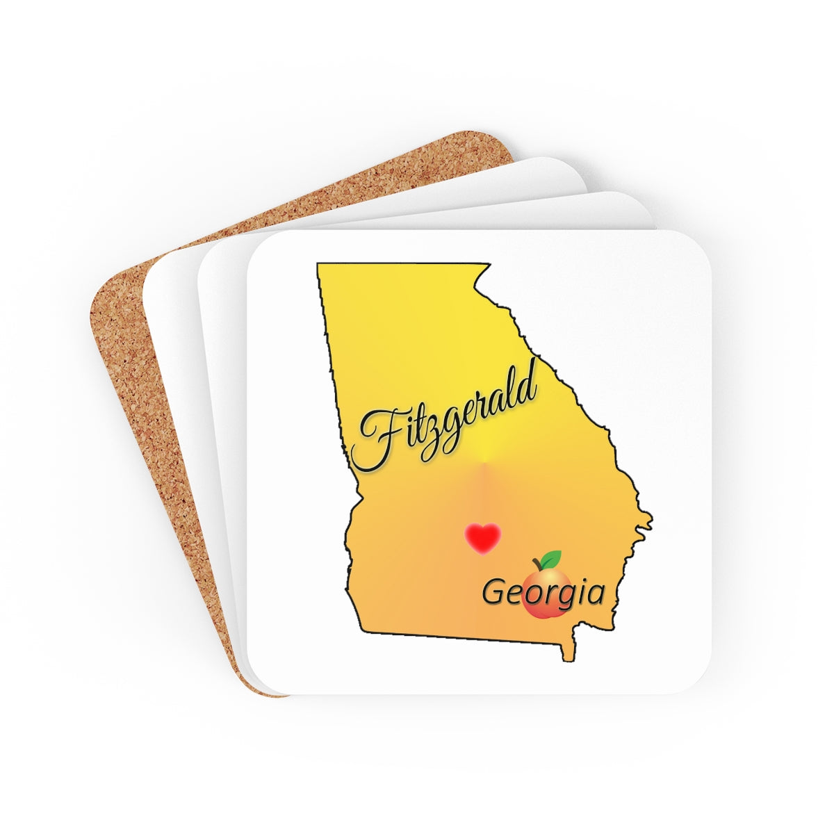 Fitzgerald Georgia Corkwood Coaster Set