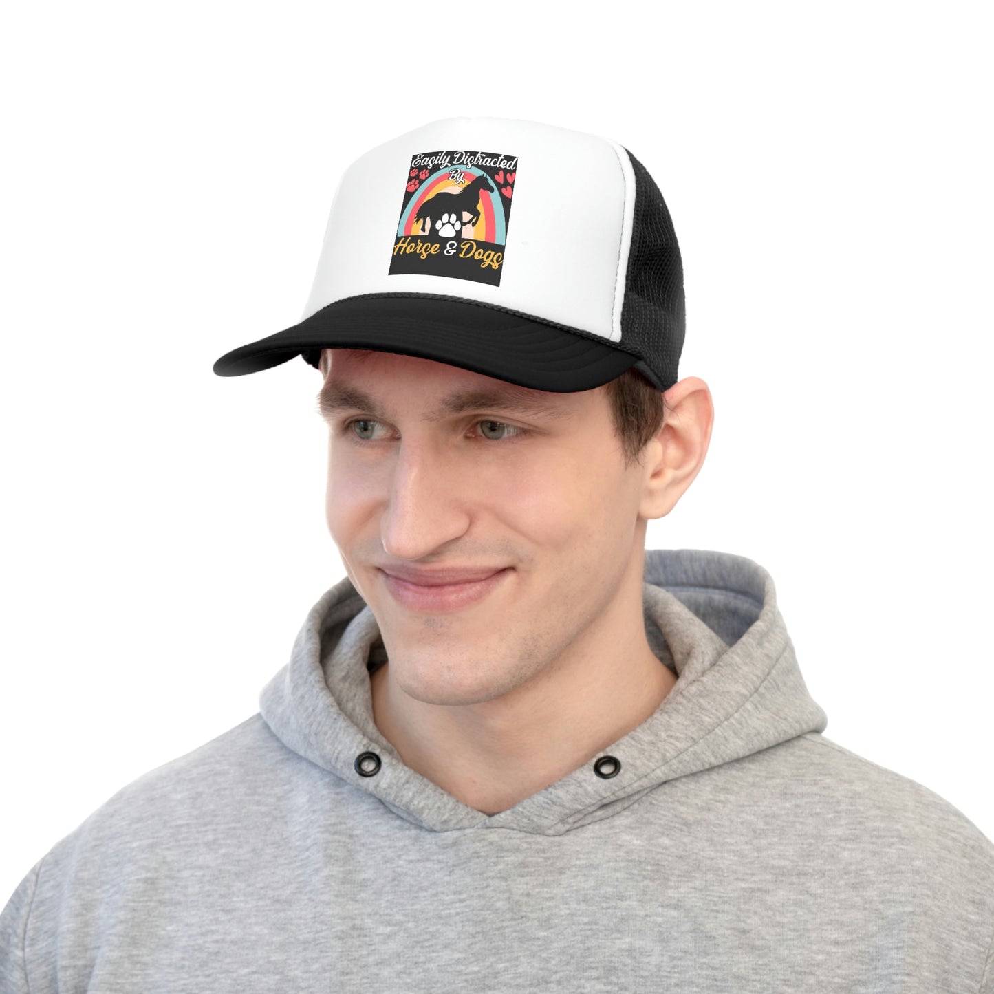 Easily Distracted by Horse and Dogs Trucker Cap