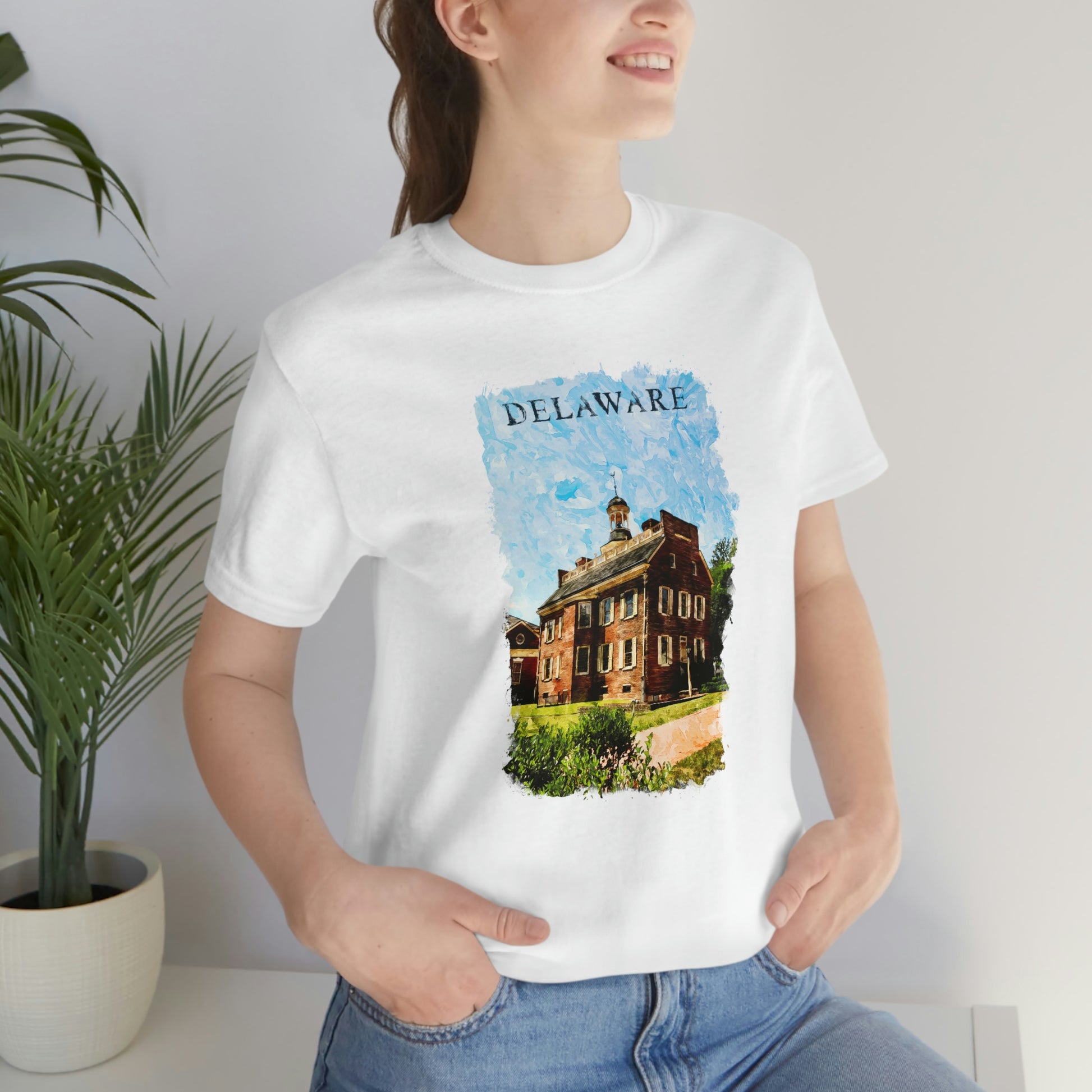 Delaware Old State House Watercolor Short Sleeve T-shirt