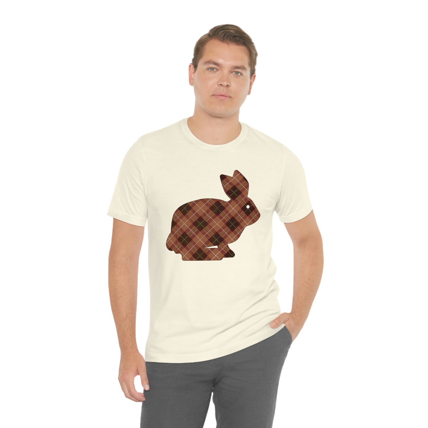 Brown Plaid Bunny Unisex Jersey Short Sleeve Tee