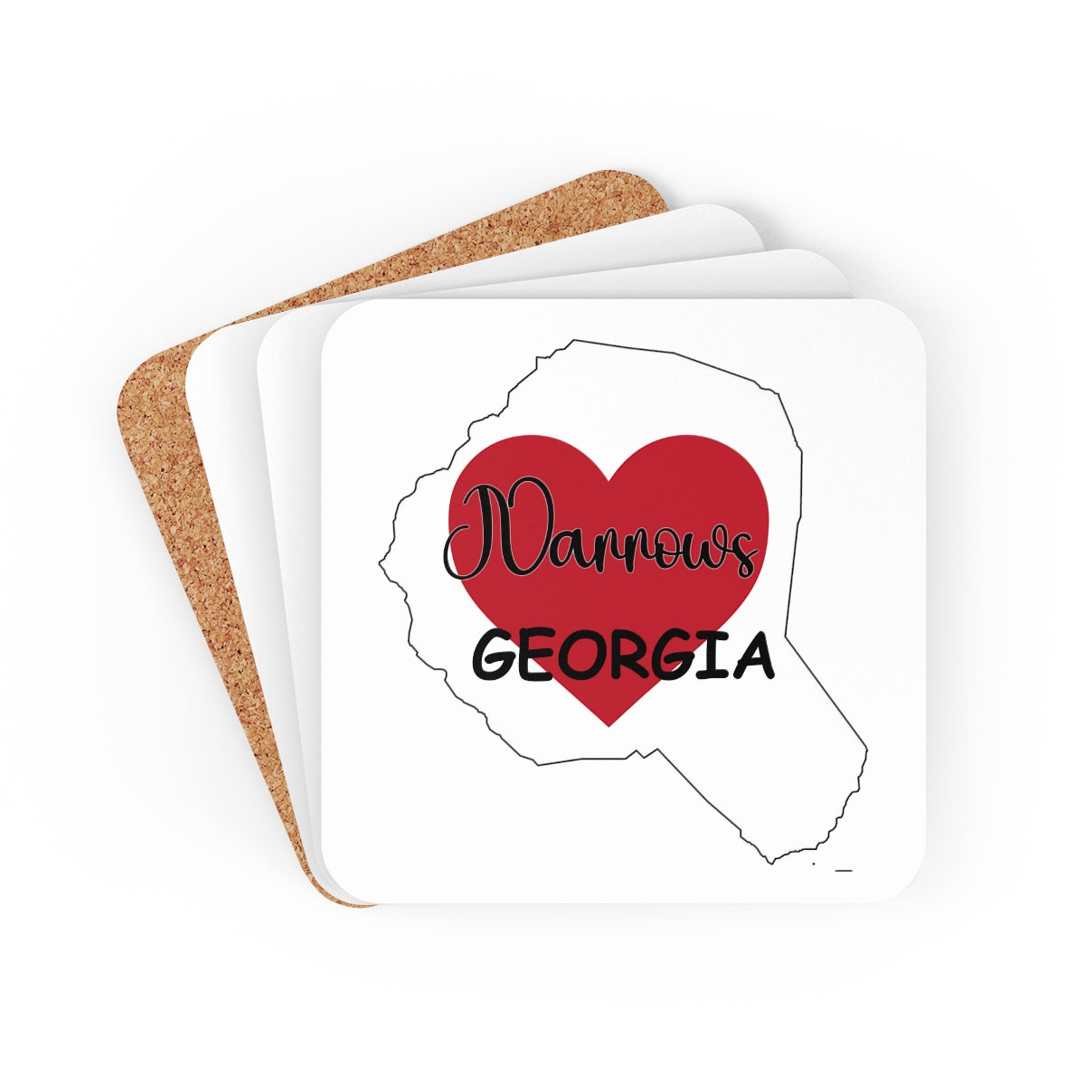 Narrows Georgia Corkwood Coaster Set