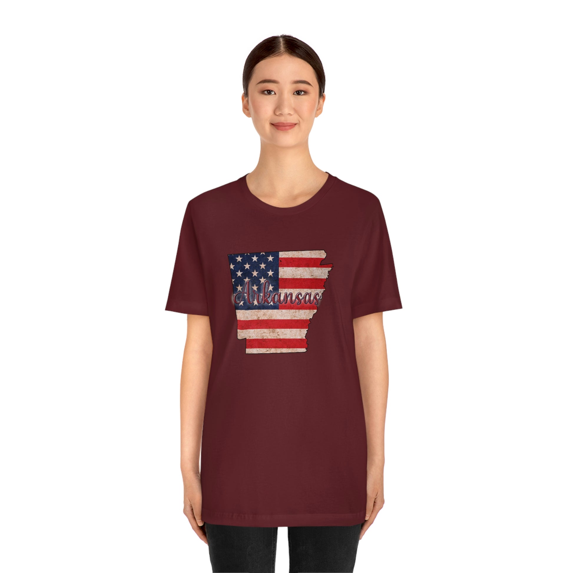 Arkansas US Flag Unisex Jersey Short Sleeve Tee Tshirt T-shirt