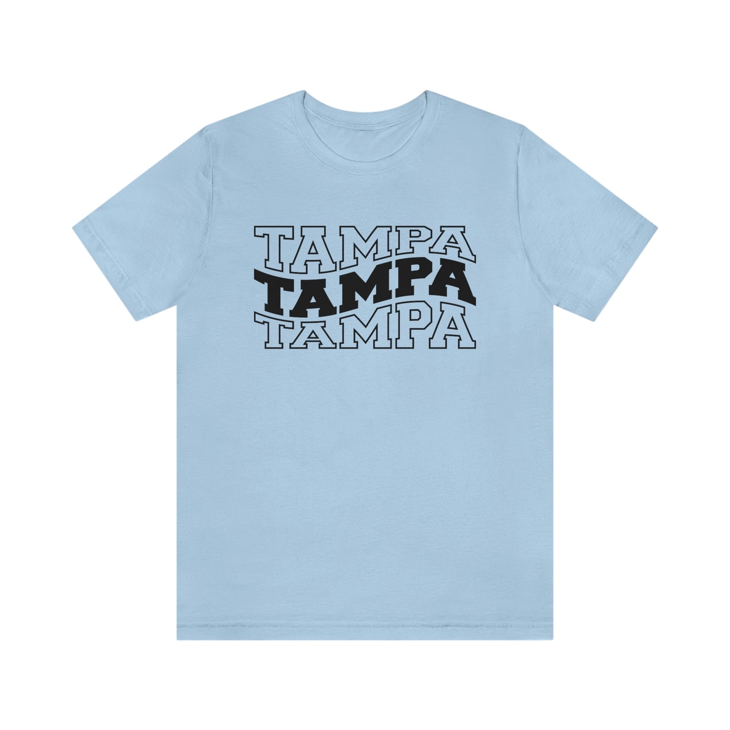 Tampa Varsity Letters Wavy Florida Short Sleeve T-shirt