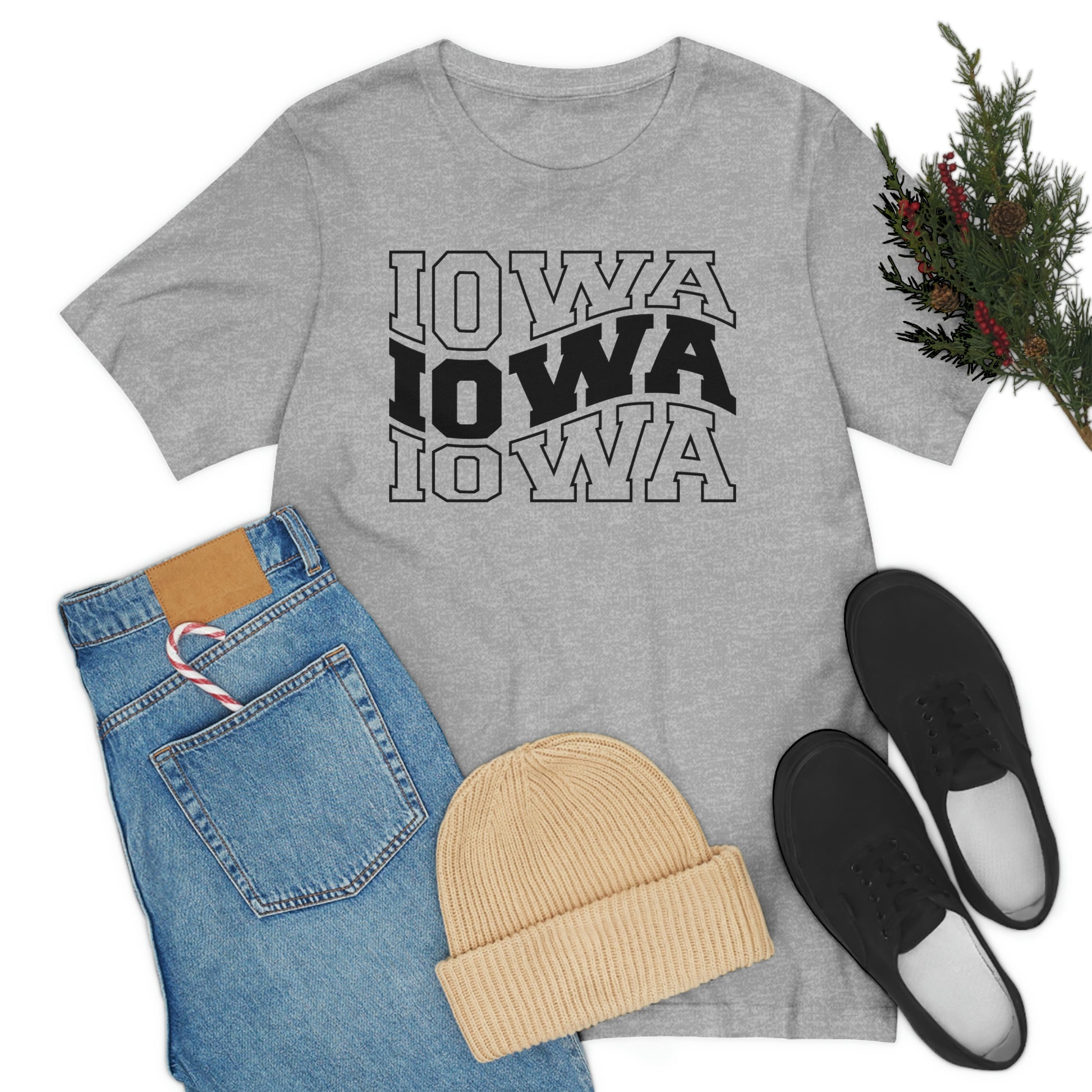 Iowa Varsity Letters Triple Wavy Short Sleeve T-shirt