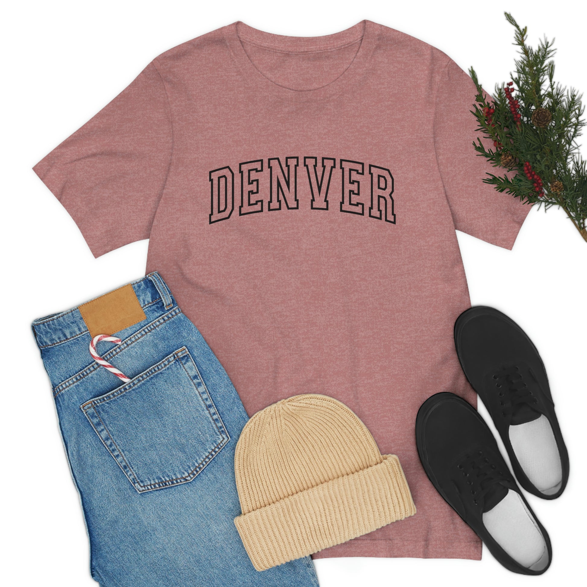 Denver Varsity Arch Unisex Jersey Short Sleeve Tee Tshirt T-shirt