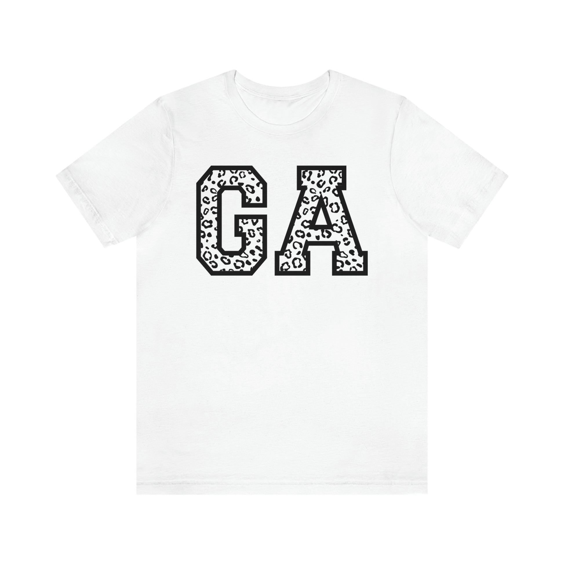 Georgia GA Leopard Print Letters Short Sleeve T-shirt