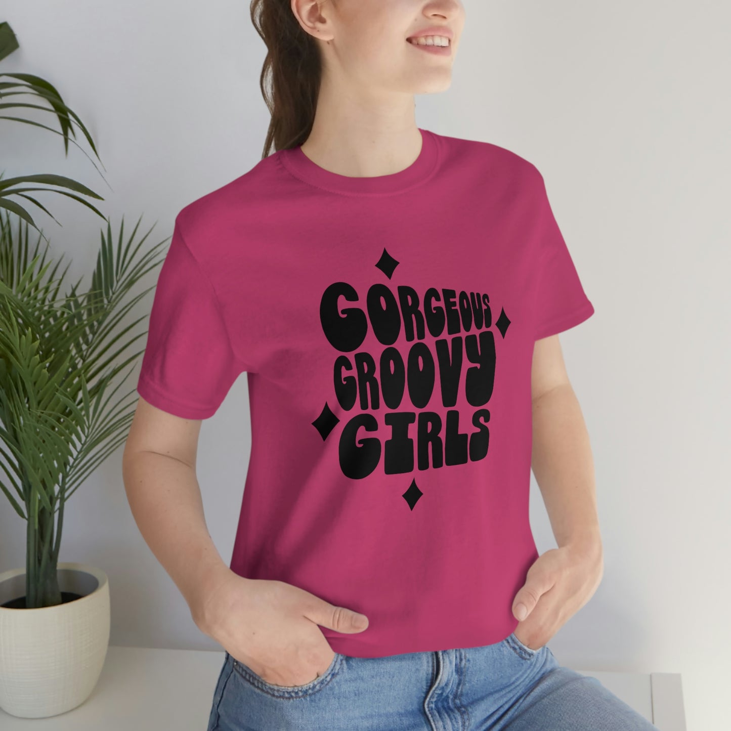 Gorgeous Groovy Girls Unisex Jersey Short Sleeve Tee