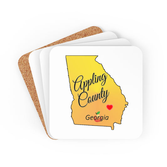 Appling County Georgia Corkwood Coaster Set
