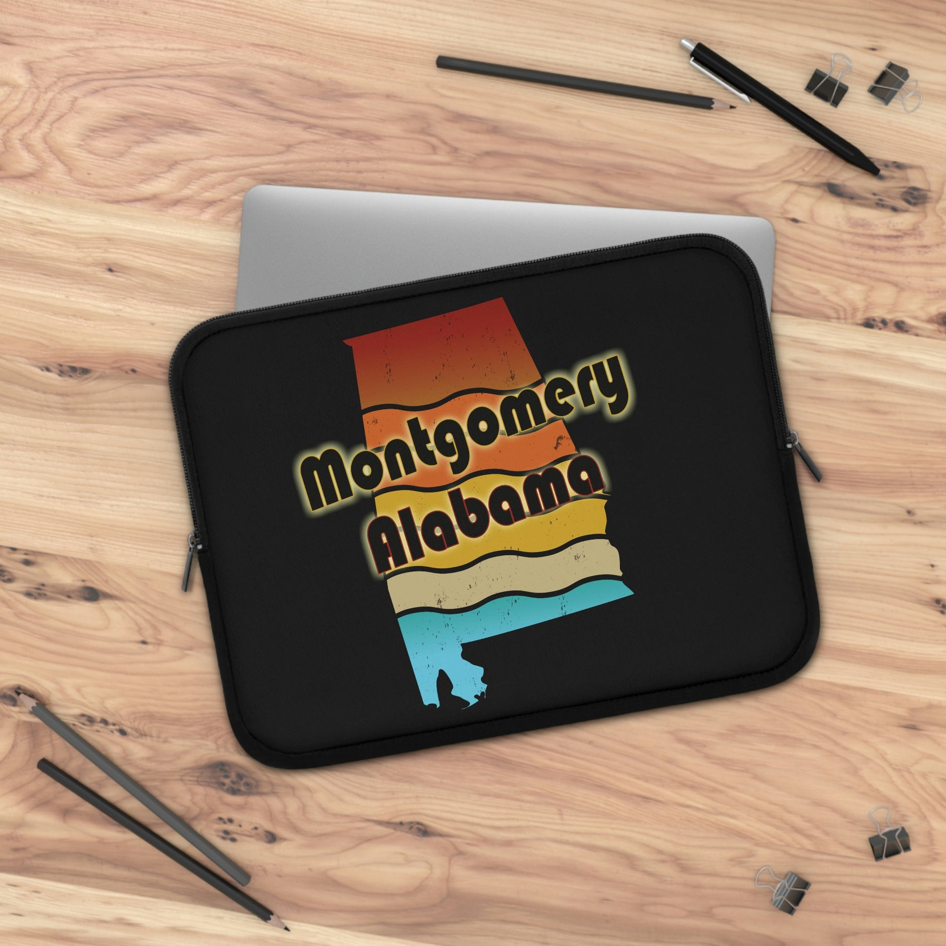 Montgomery Alabama Retro Sunset Laptop Sleeve