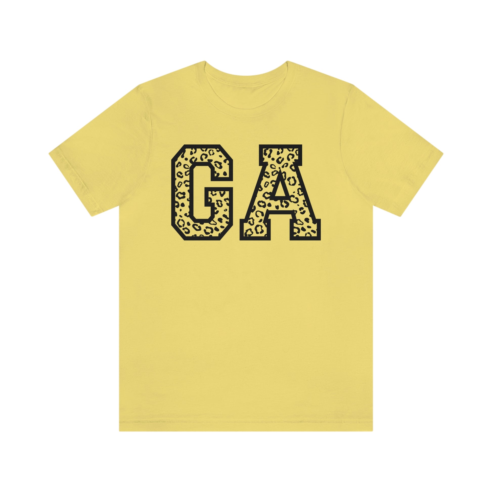 Georgia GA Leopard Print Letters Short Sleeve T-shirt