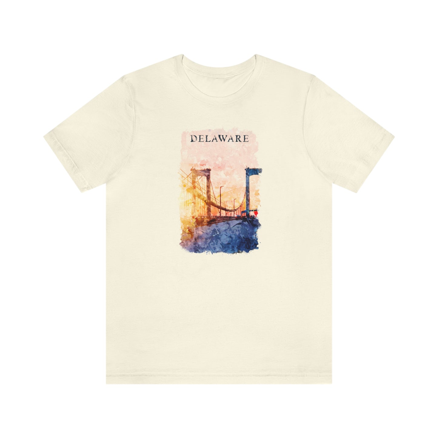 Delaware Memorial Bridge Watercolor Short Sleeve  T-shirt