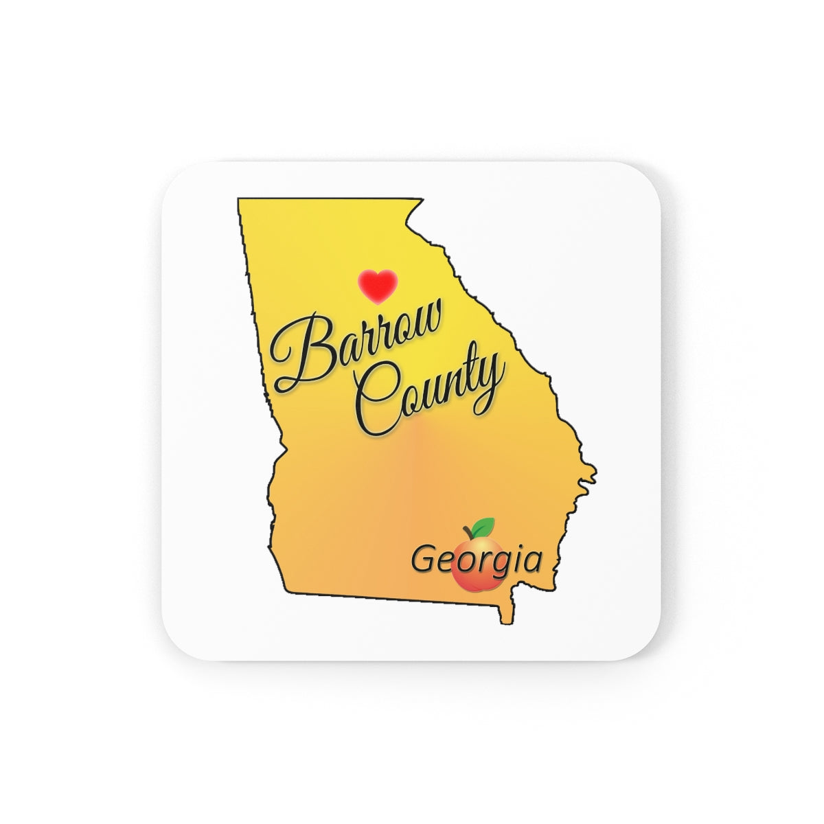 Barrow County Georgia Corkwood Coaster Set