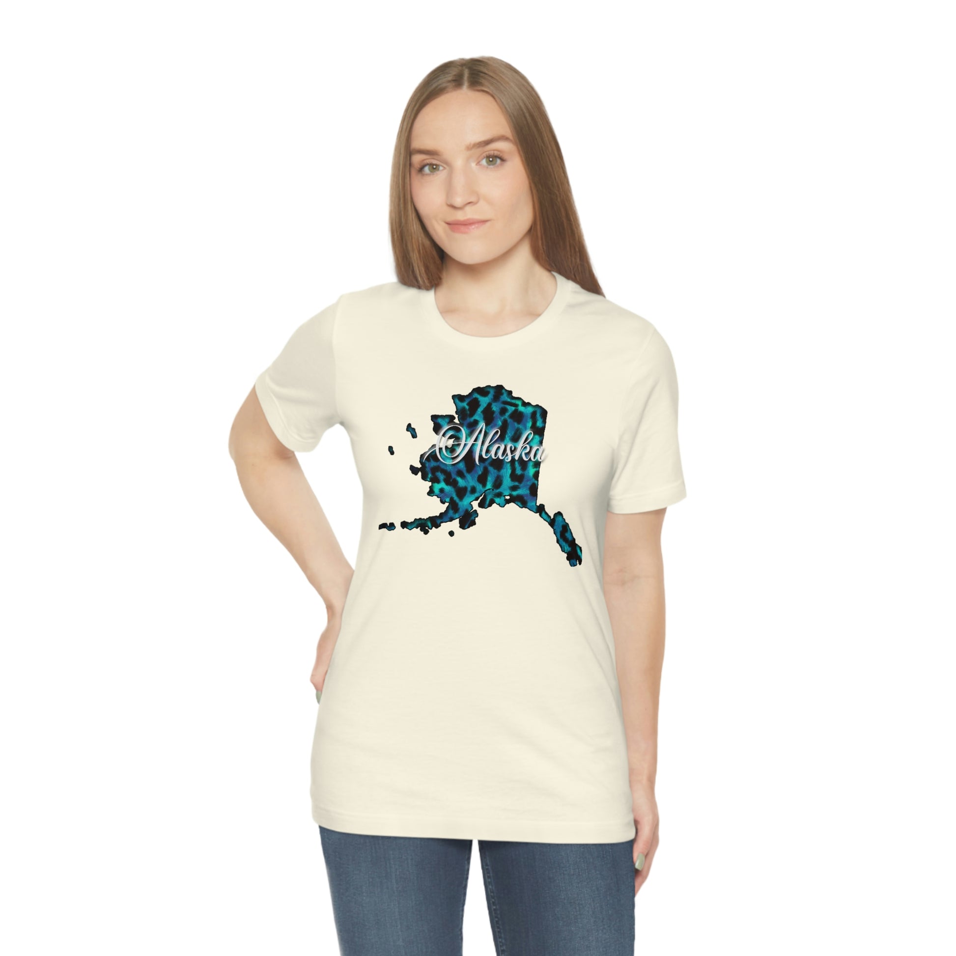 Alaska Blue Leopard Unisex Jersey Short Sleeve T-shirt