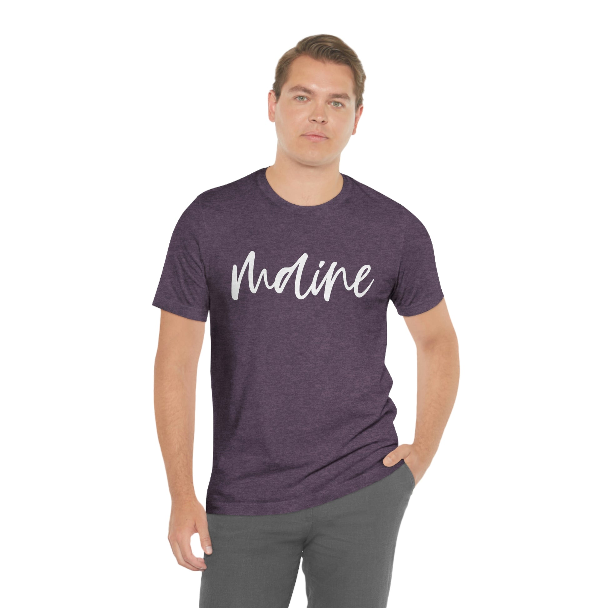 Maine White Script Short Sleeve T-shirt