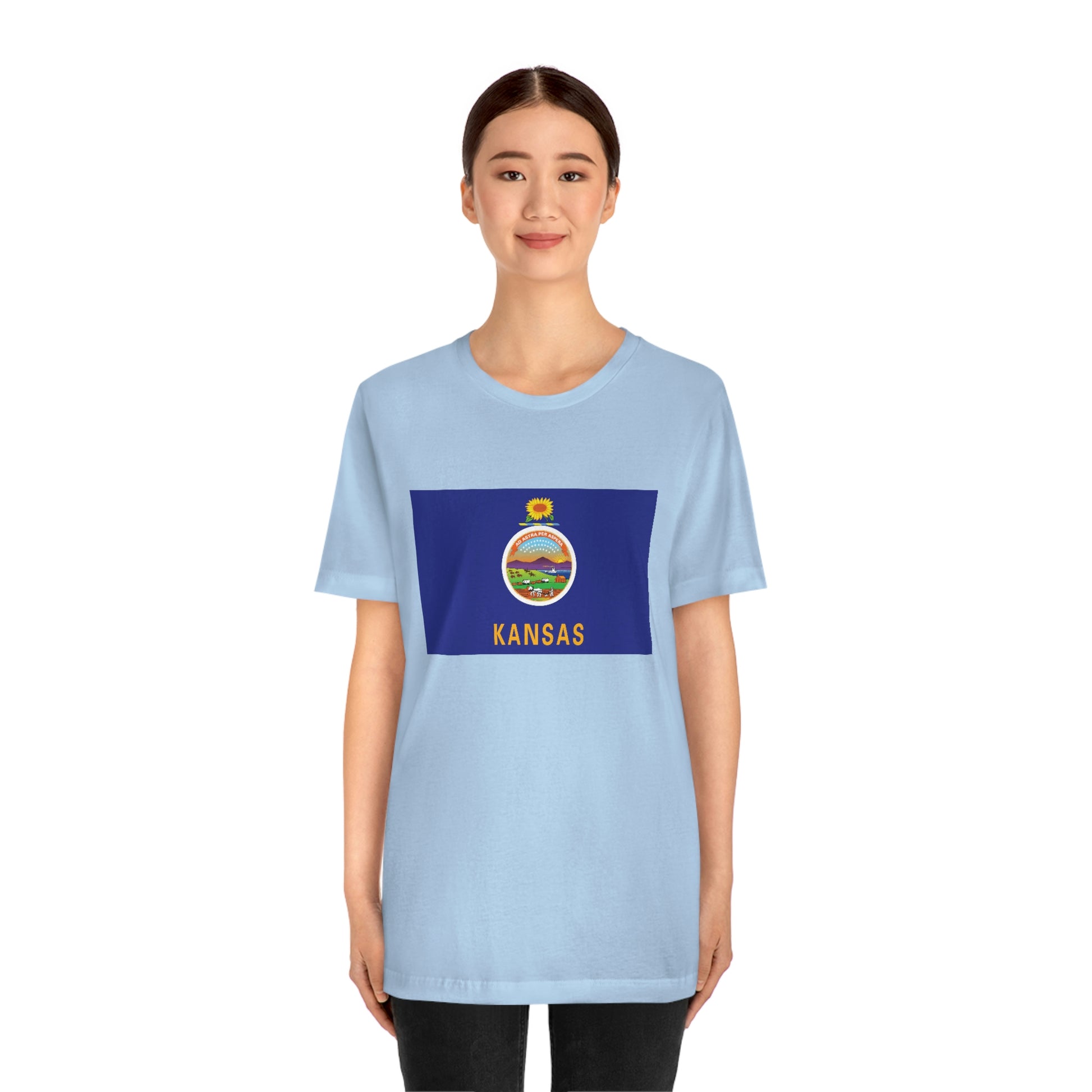 Kansas Flag Unisex Jersey Short Sleeve Tee Tshirt T-shirt