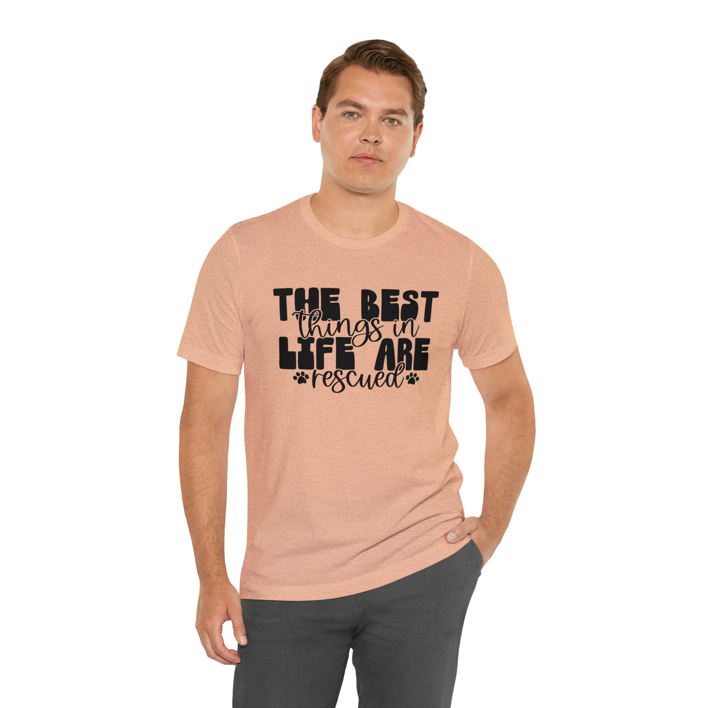 The Best Things in Life Are Rescued Cat Short Sleeve T-shirt