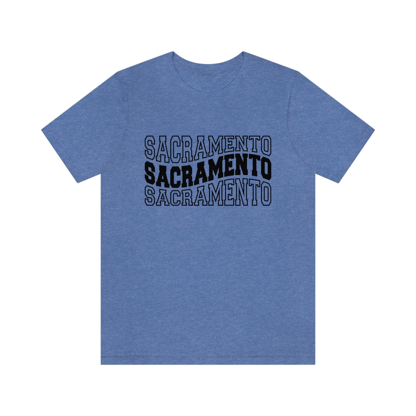 Sacremento California Varsity Letters Wavy Unisex Jersey Short Sleeve Tee Tshirt T-shirt