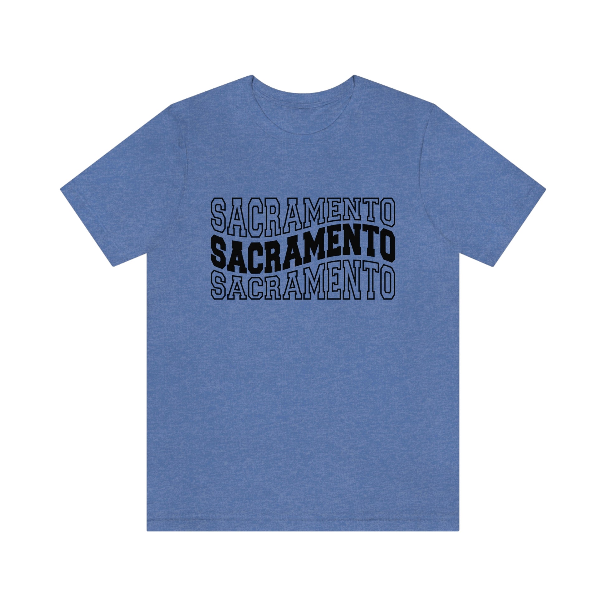 Sacremento California Varsity Letters Wavy Unisex Jersey Short Sleeve Tee Tshirt T-shirt