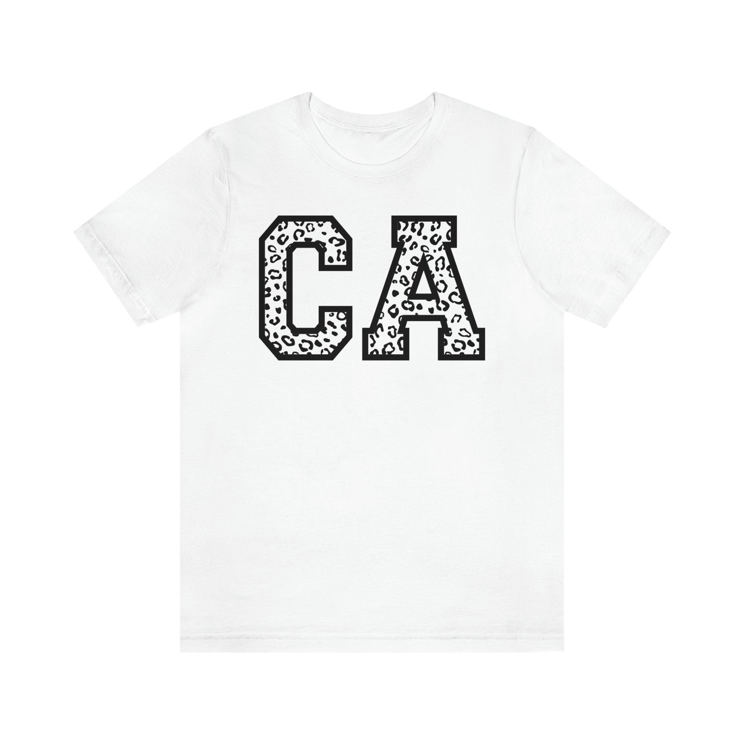 California CA Leopard Print Unisex Jersey Short Sleeve Tee Tshirt T-shirt