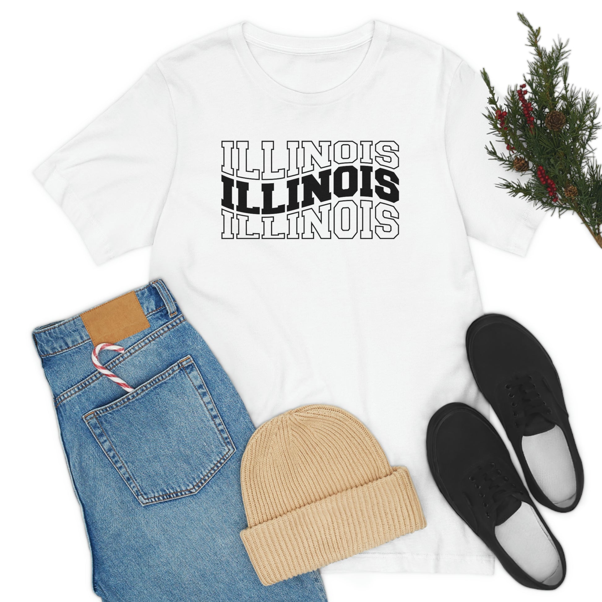 Illinois Varsity Letters Wavy Short Sleeve T-shirt