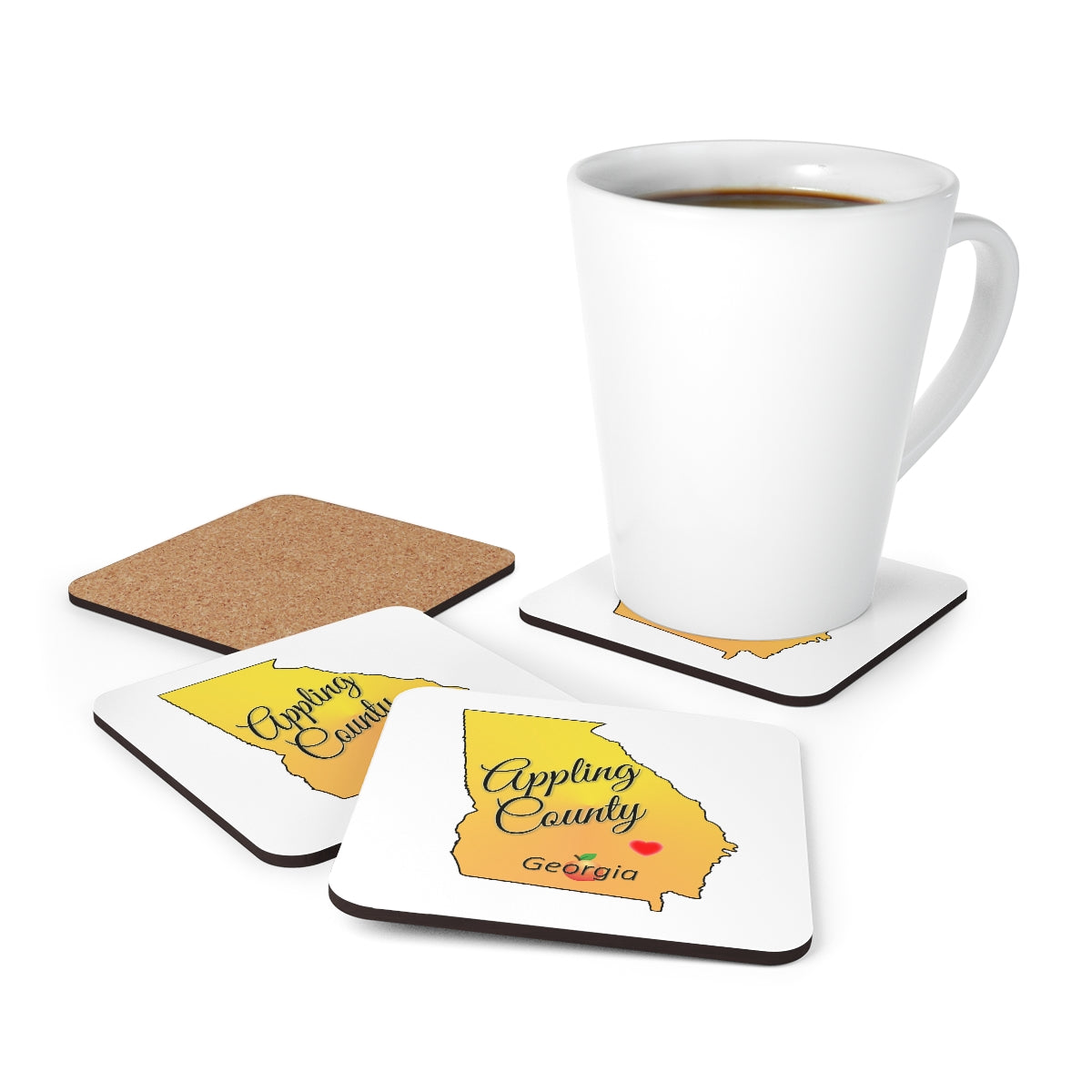 Appling County Georgia Corkwood Coaster Set