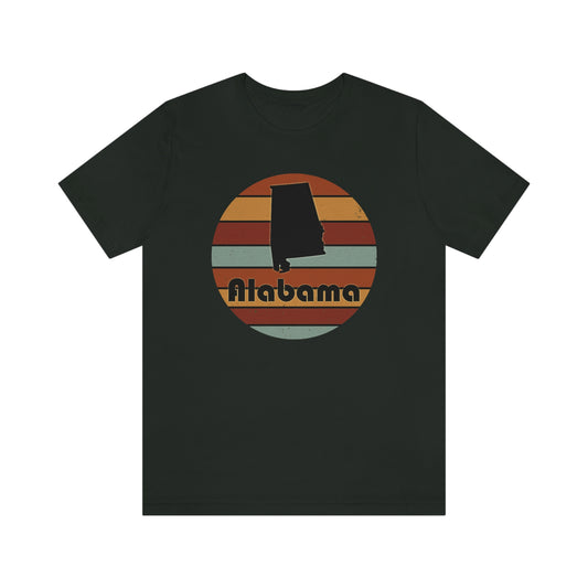 Alabama Retro Sunset Unisex Jersey Short Sleeve T-shirt