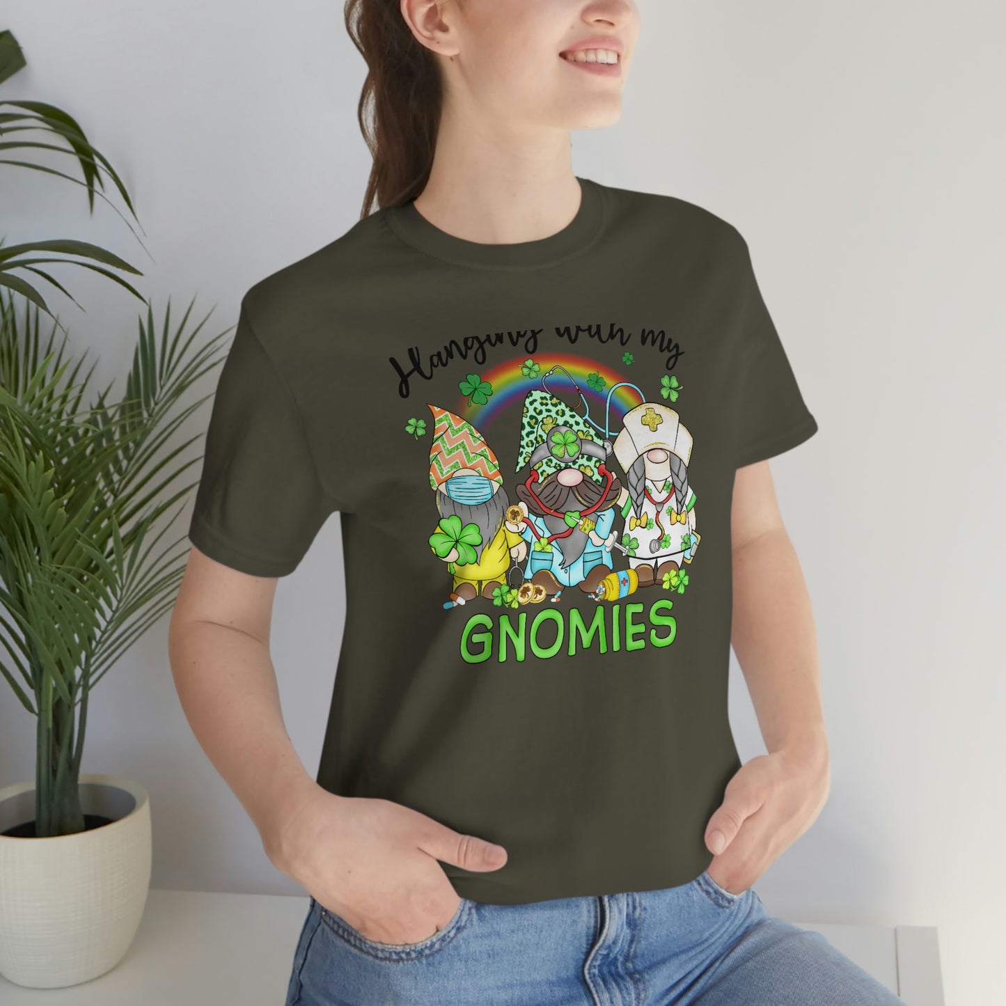Hanging With My Gnomies St. Patrick's Day Unisex Jersey Short Sleeve Tee