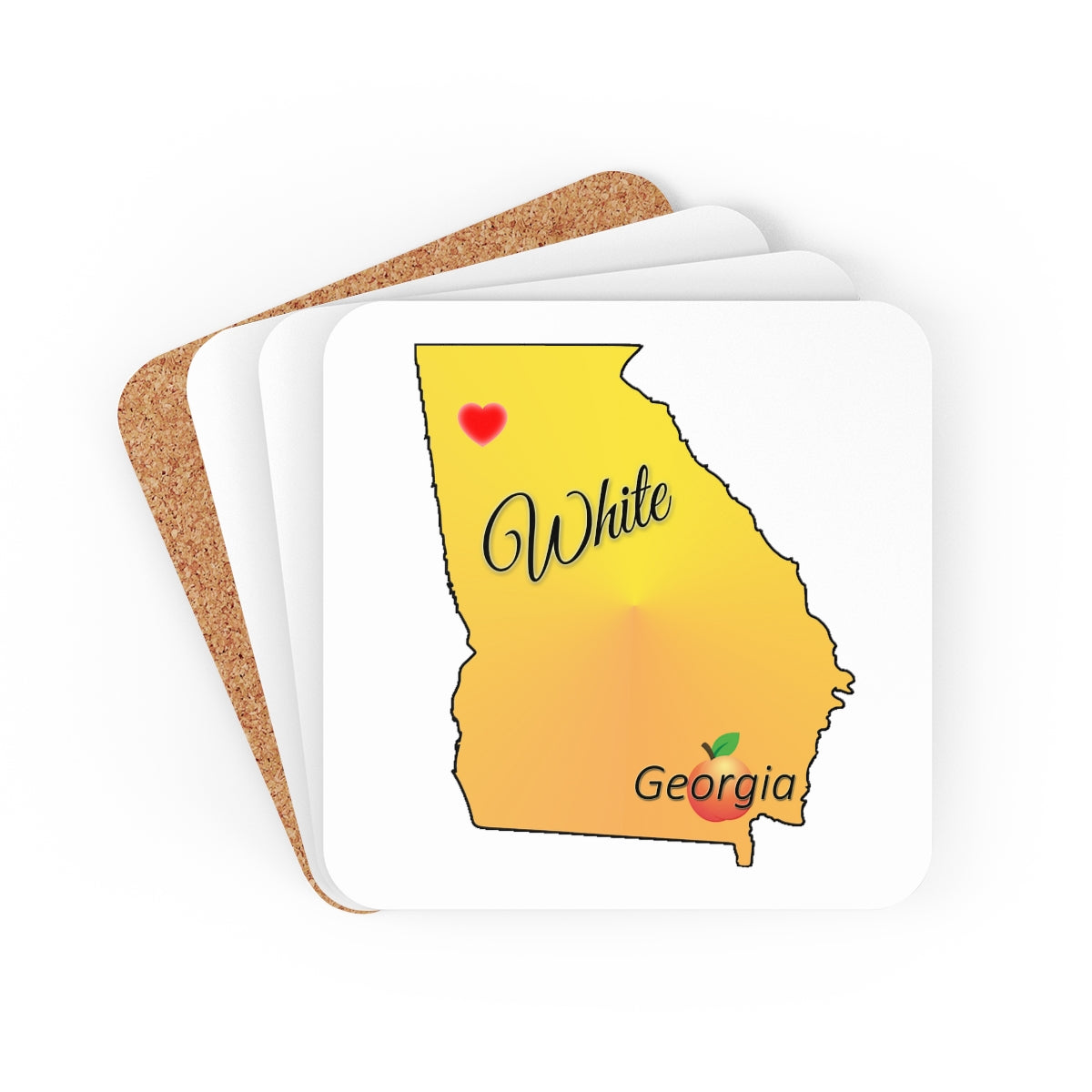 White Georgia Corkwood Coaster Set