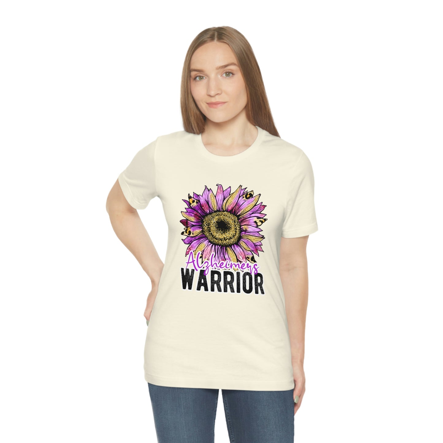 Alzheimer's Warrior Print Unisex Jersey Short Sleeve Tee